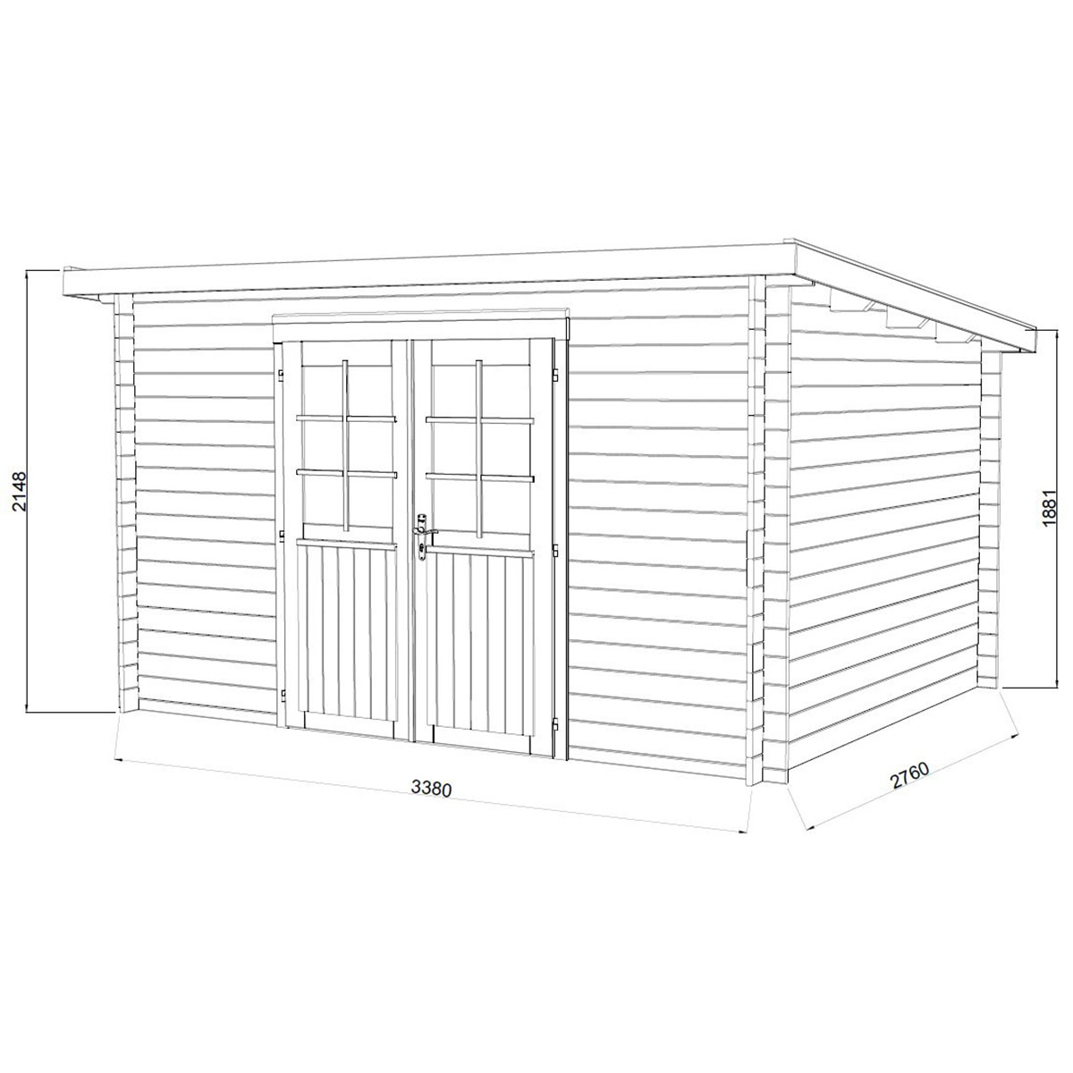 Hytte Palmako Alice 9,3 m2 (inv. 9,0 m2)