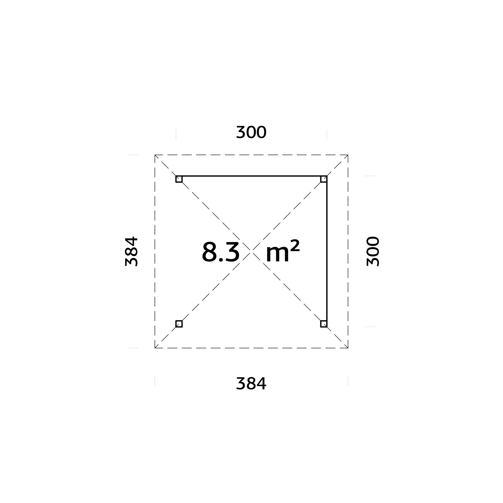 Paviljong Palmako Bianca 8,3 m2 Sett 102