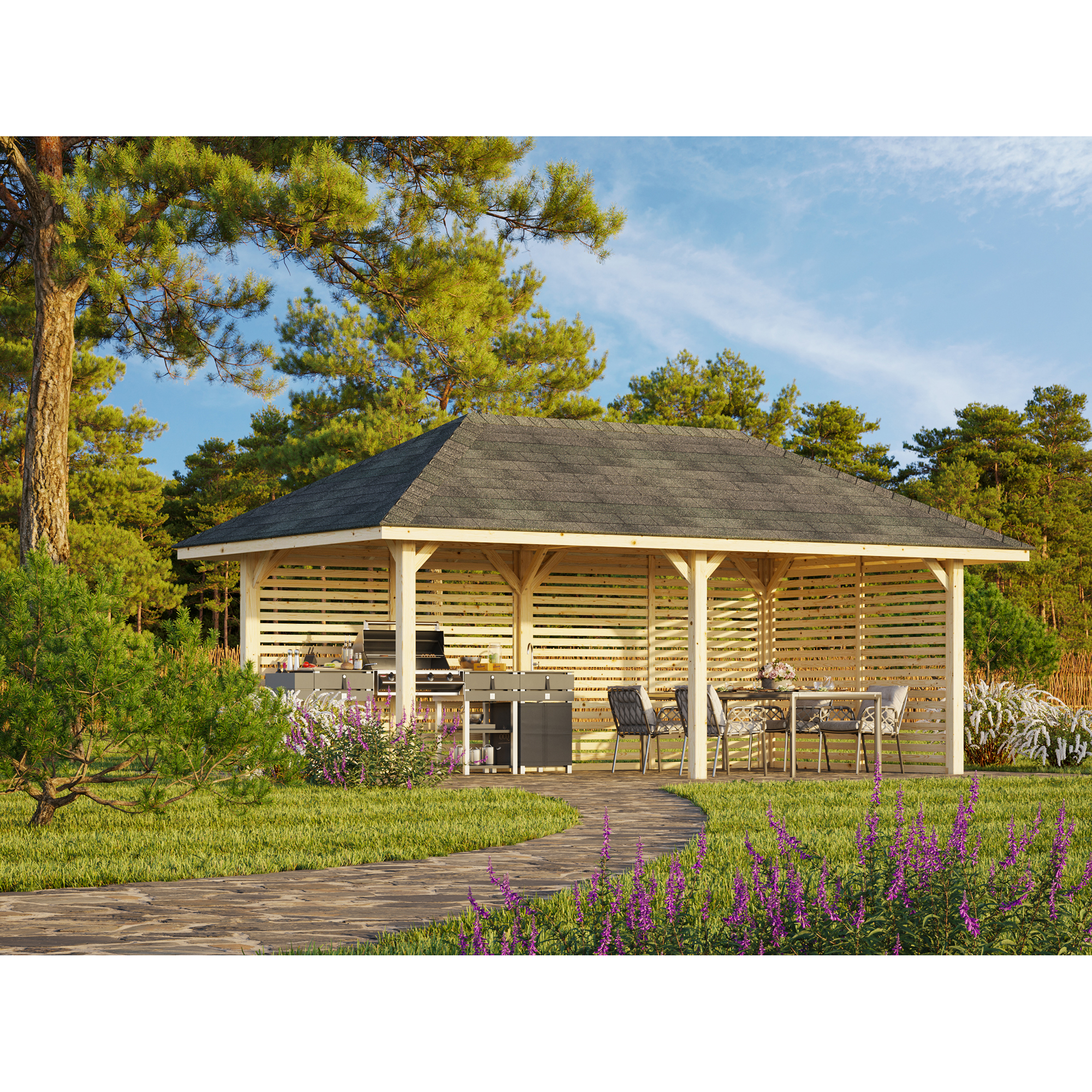 Paviljong Palmako Bianca 16,6 m2 Sett 109