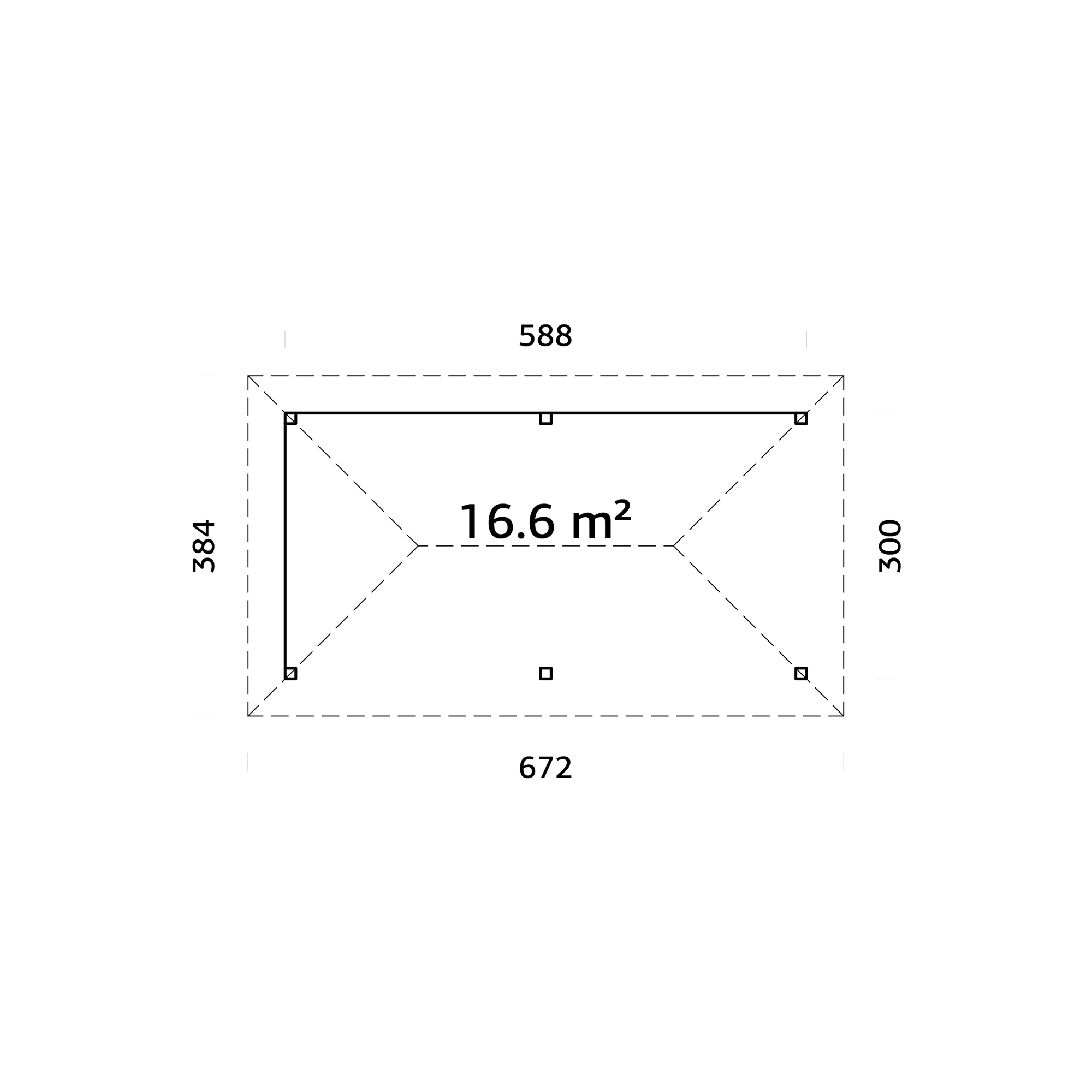 Paviljong Palmako Bianca 16,6 m2 Sett 109