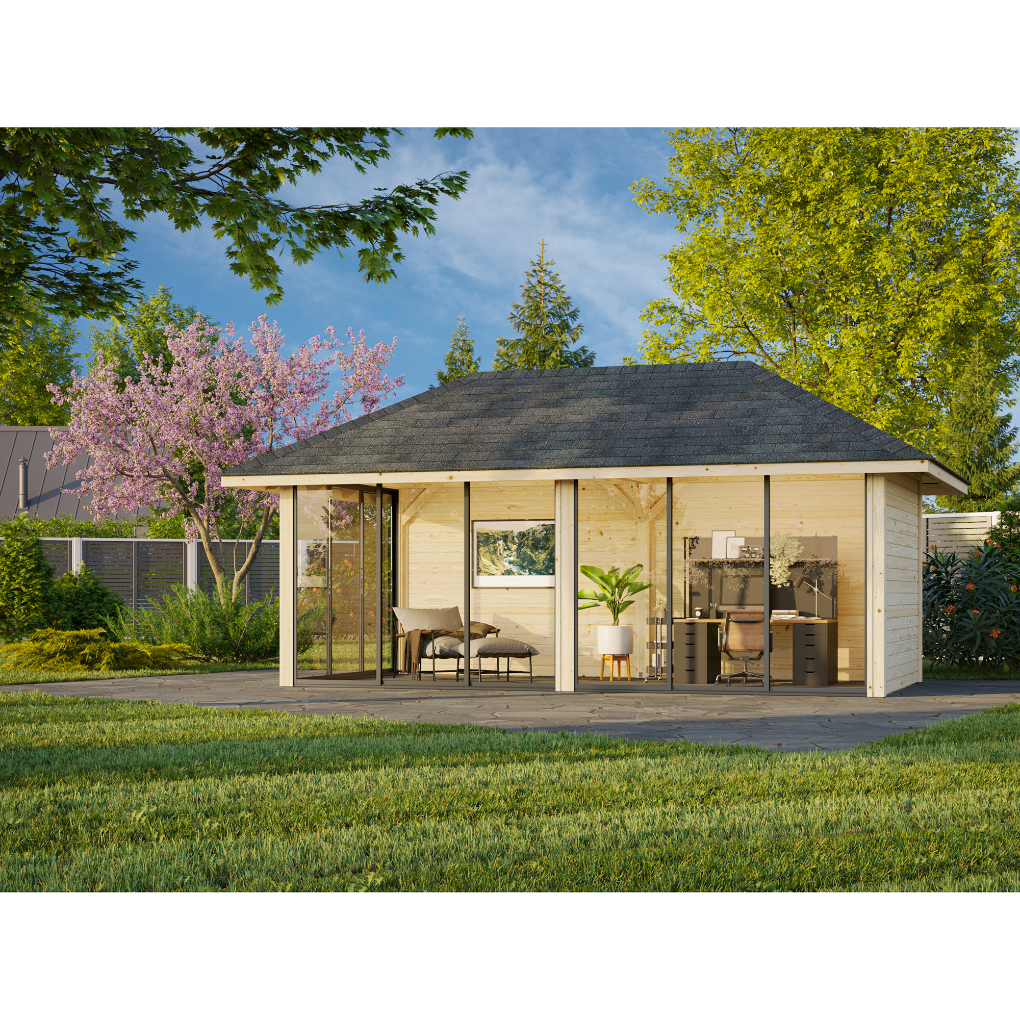 Hagestue Palmako Bianca 16,6 m2 Sett 202 Slide