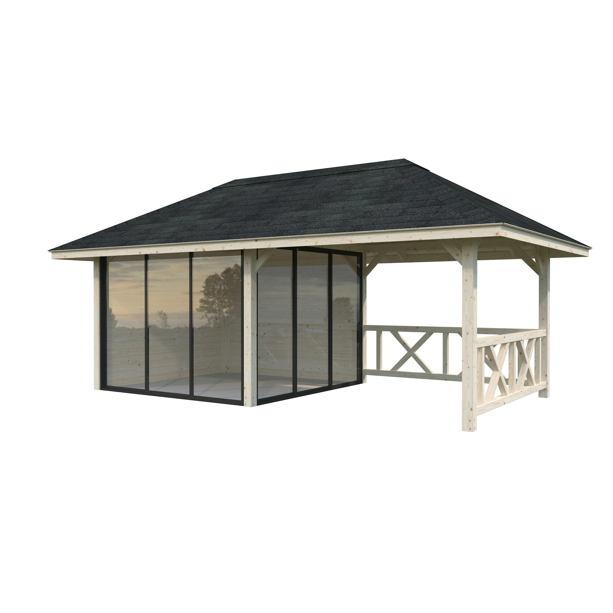 Hagestue Palmako Bianca 16,6 m2 Sett 203 Slide