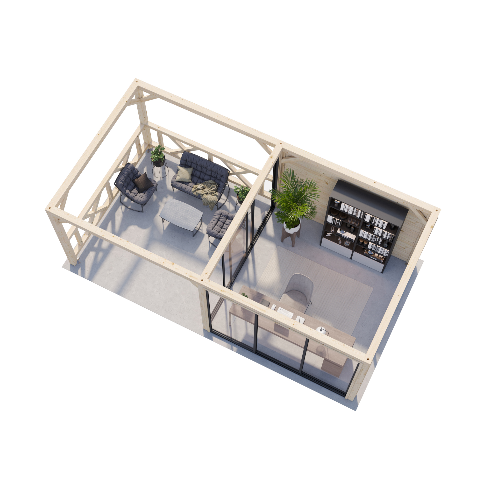 Hagestue Palmako Bianca 16,6 m2 Sett 204 Slide