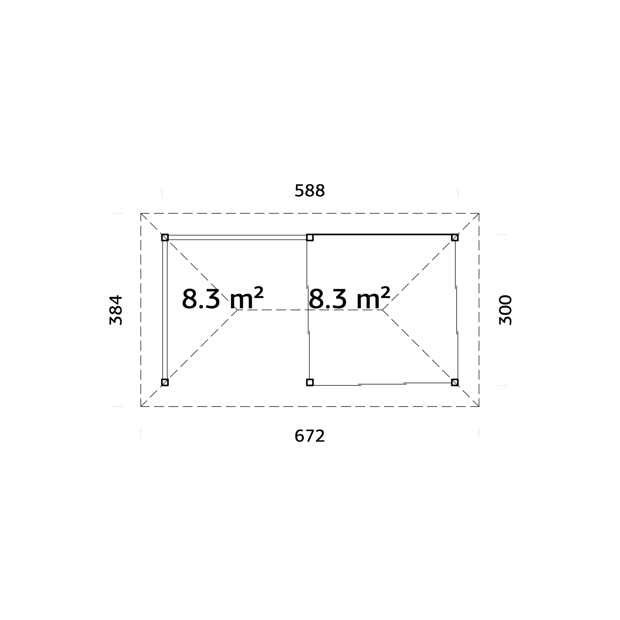 Hagestue Palmako Bianca 16,6 m2 Sett 204 Slide