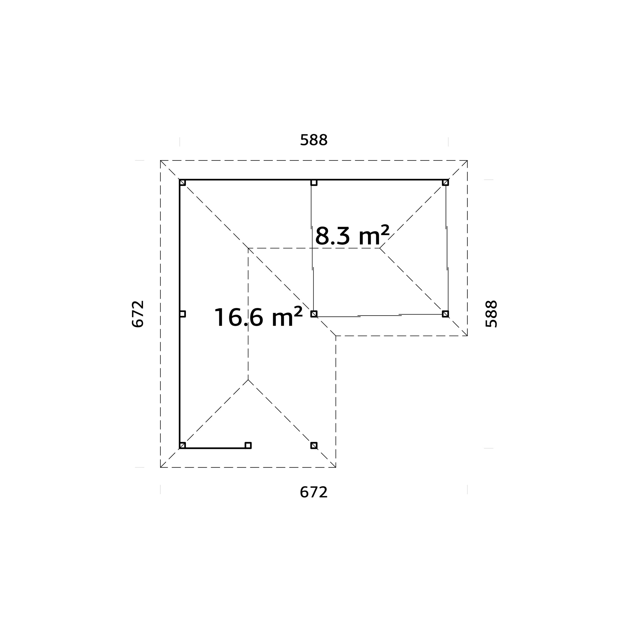 Hagestue Palmako Bianca 24,9 m2 Sett 210 Slide