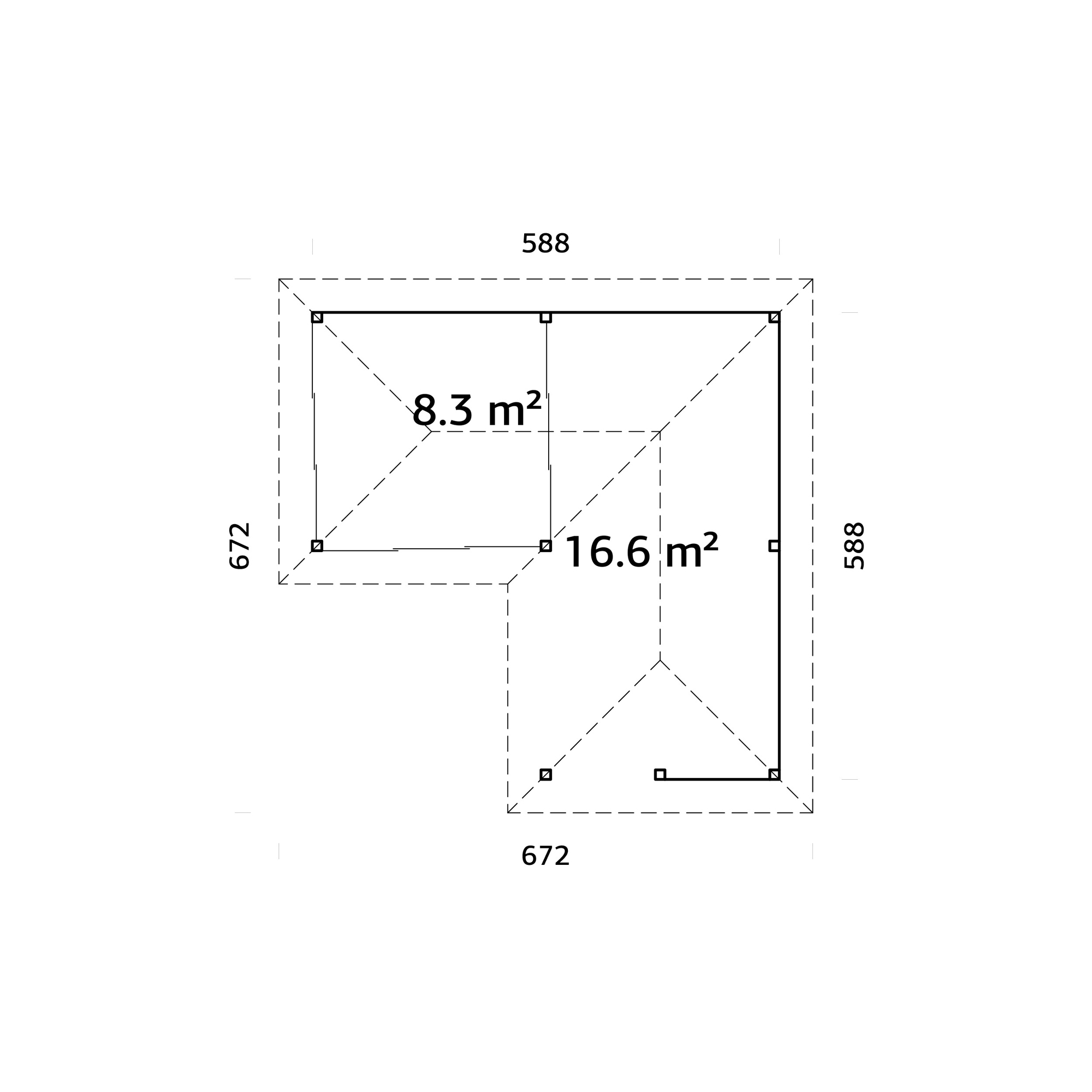 Hagestue Palmako Bianca 24,9 m2 Sett 210 Slide