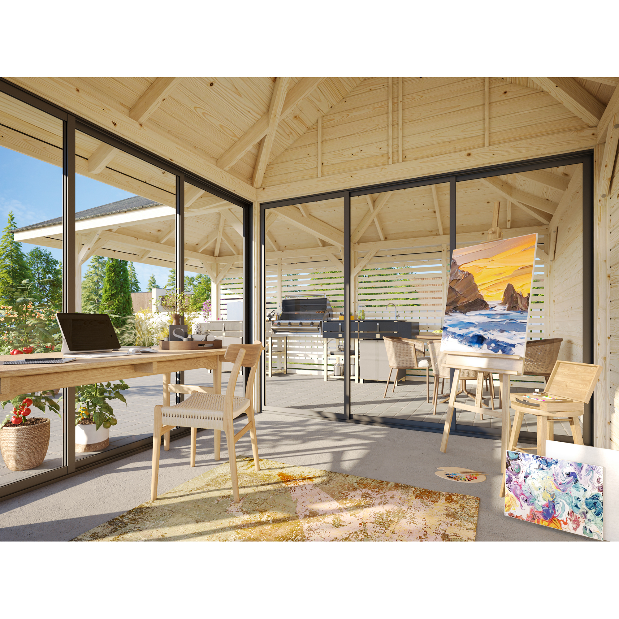 Hagestue Palmako Bianca 24,9 m2 Sett 211 Slide