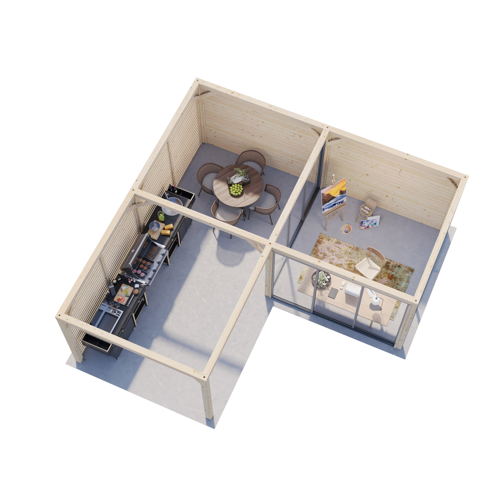 Hagestue Palmako Bianca 24,9 m2 Sett 211 Slide