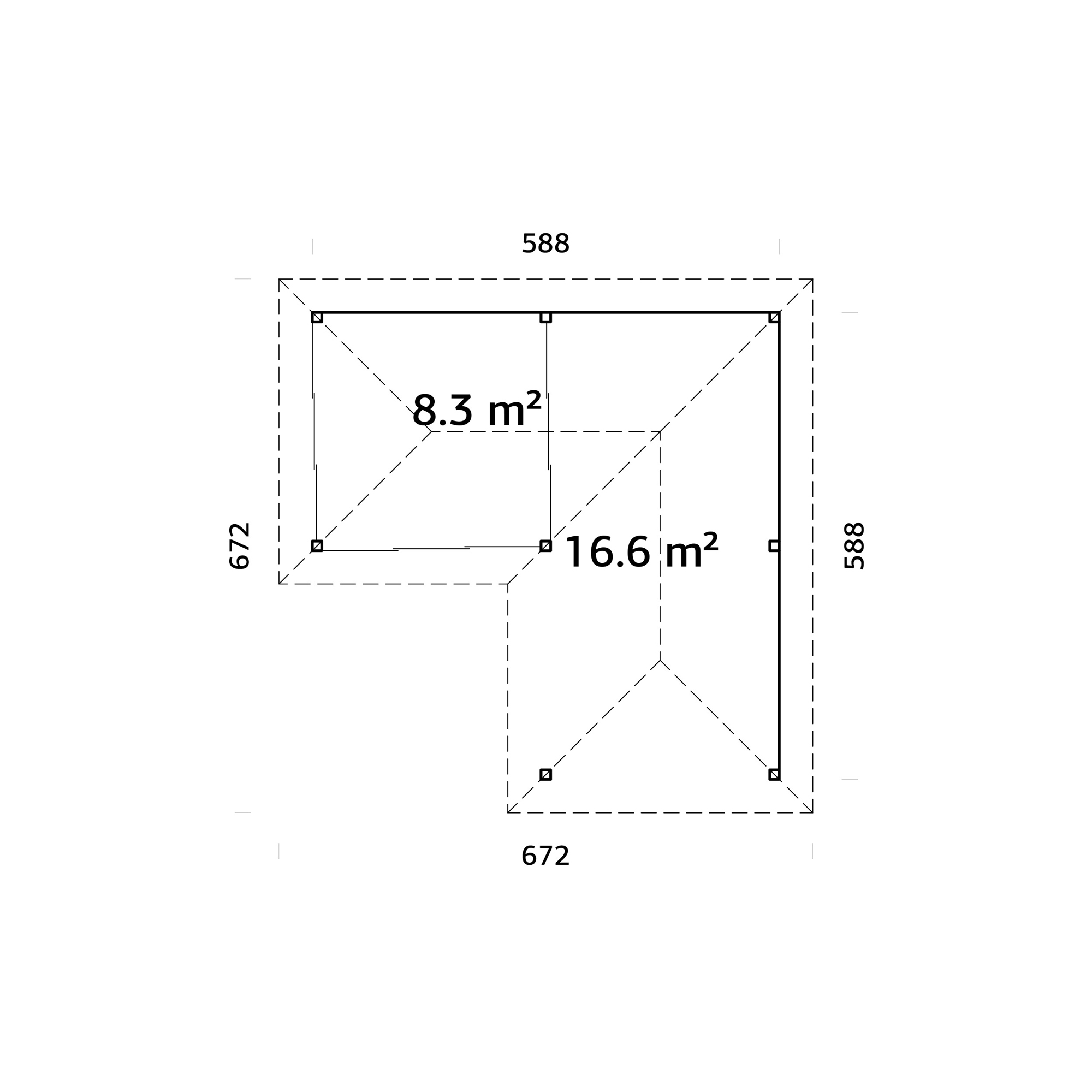 Hagestue Palmako Bianca 24,9 m2 Sett 211 Slide
