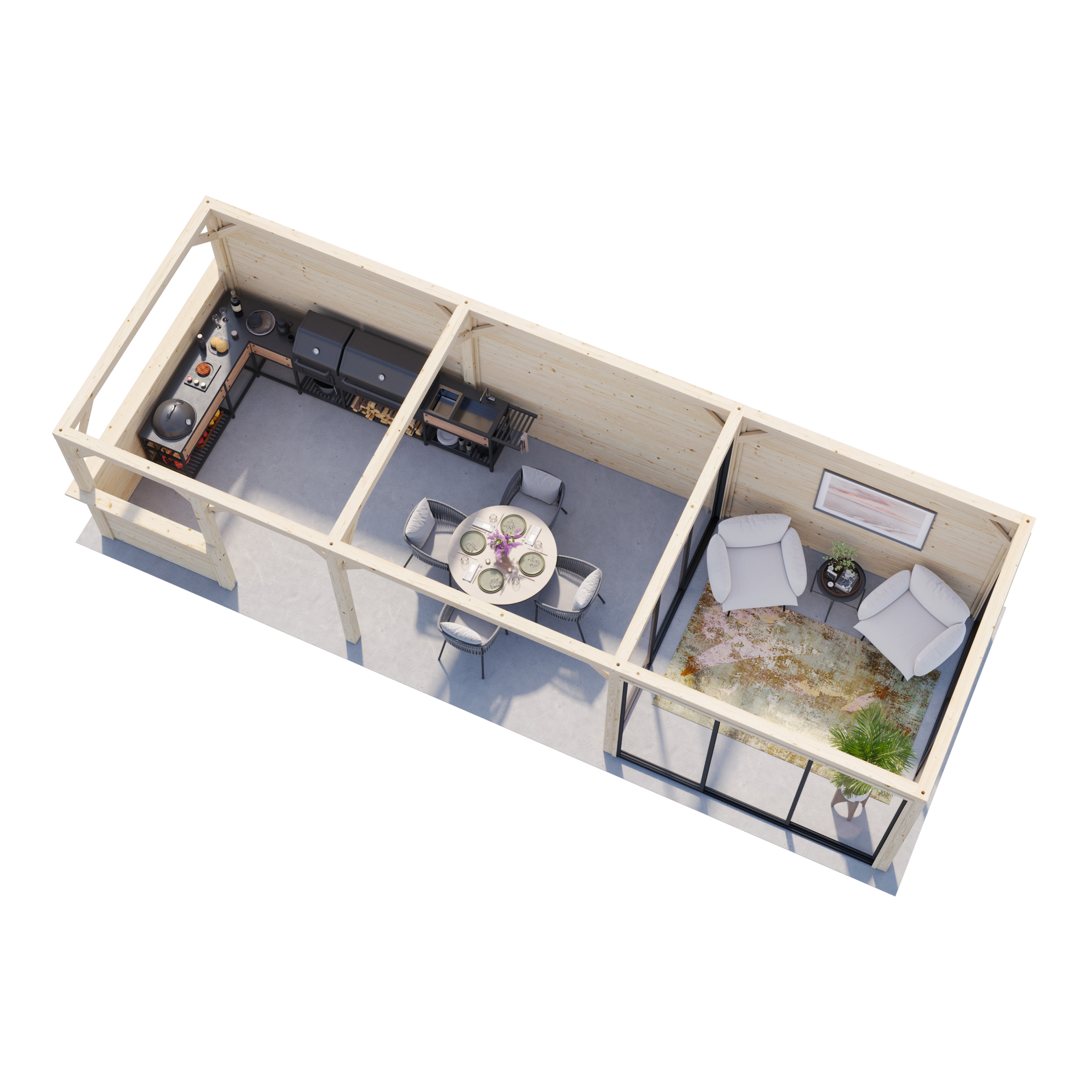 Hagestue Palmako Bianca 24,9 m2 Sett 216 Slide