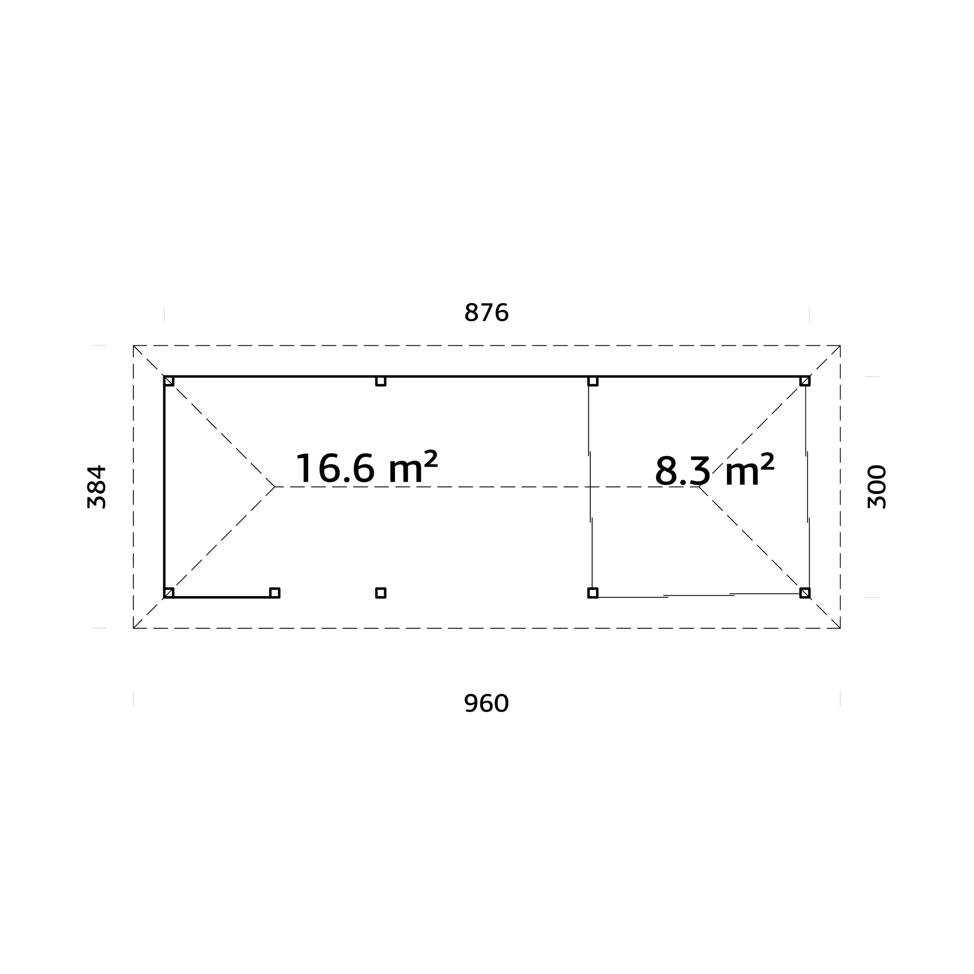 Hagestue Palmako Bianca 24,9 m2 Sett 216 Slide