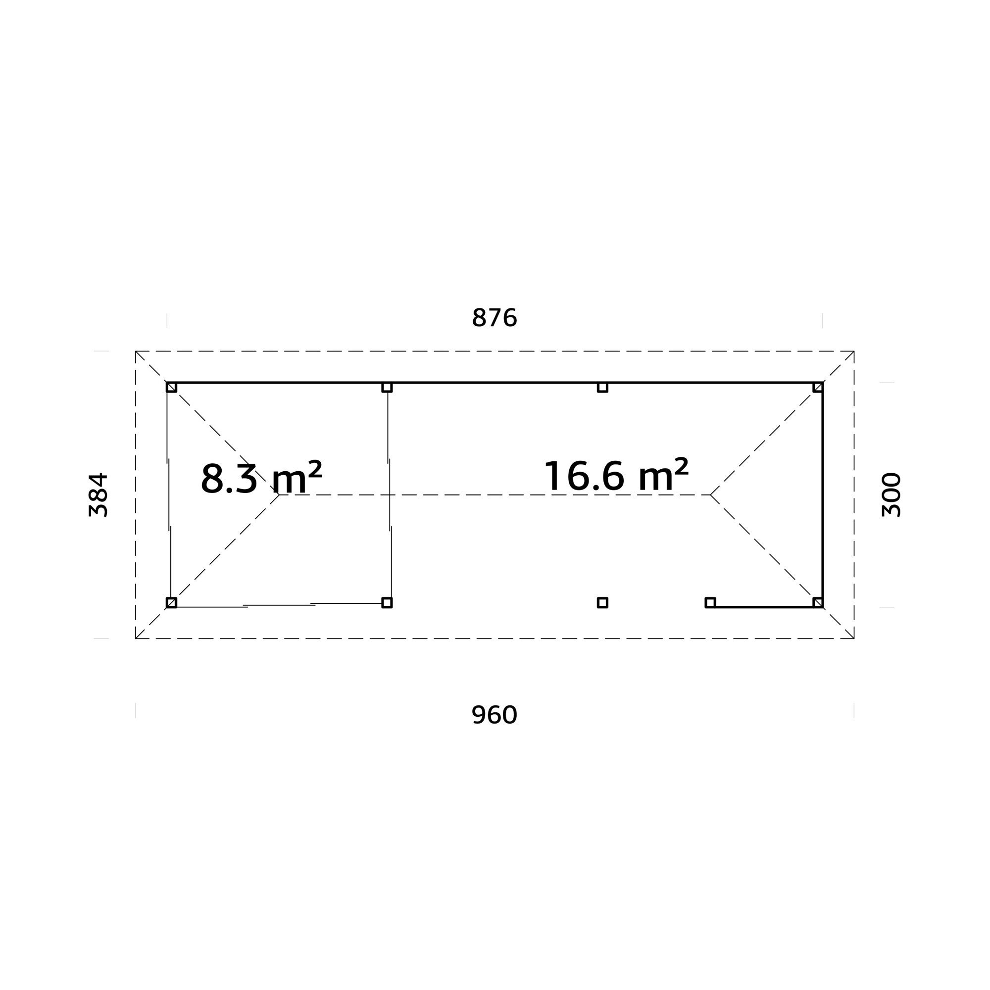 Hagestue Palmako Bianca 24,9 m2 Sett 216 Slide