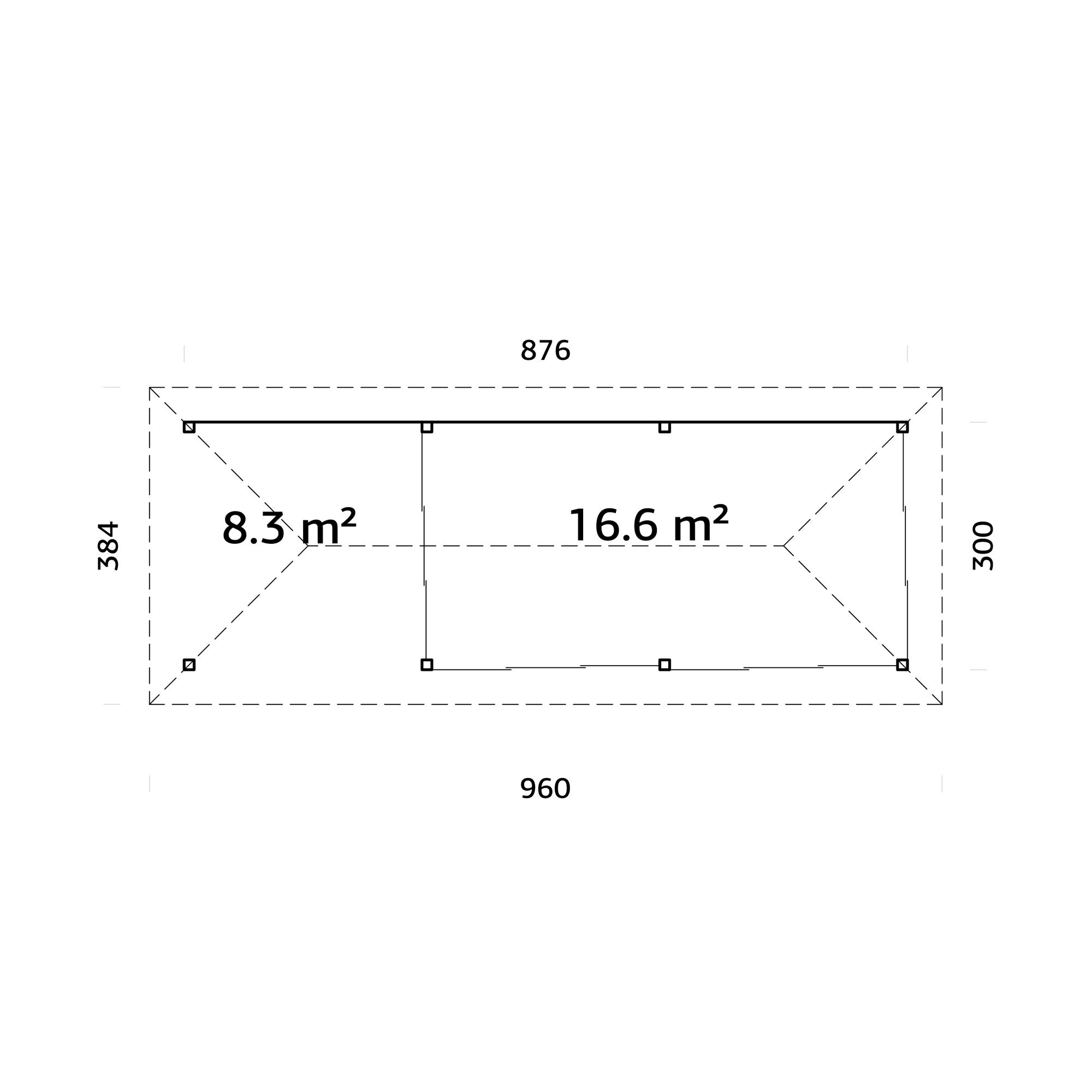 Hagestue Palmako Bianca 24,9 m2 Sett 218 Slide