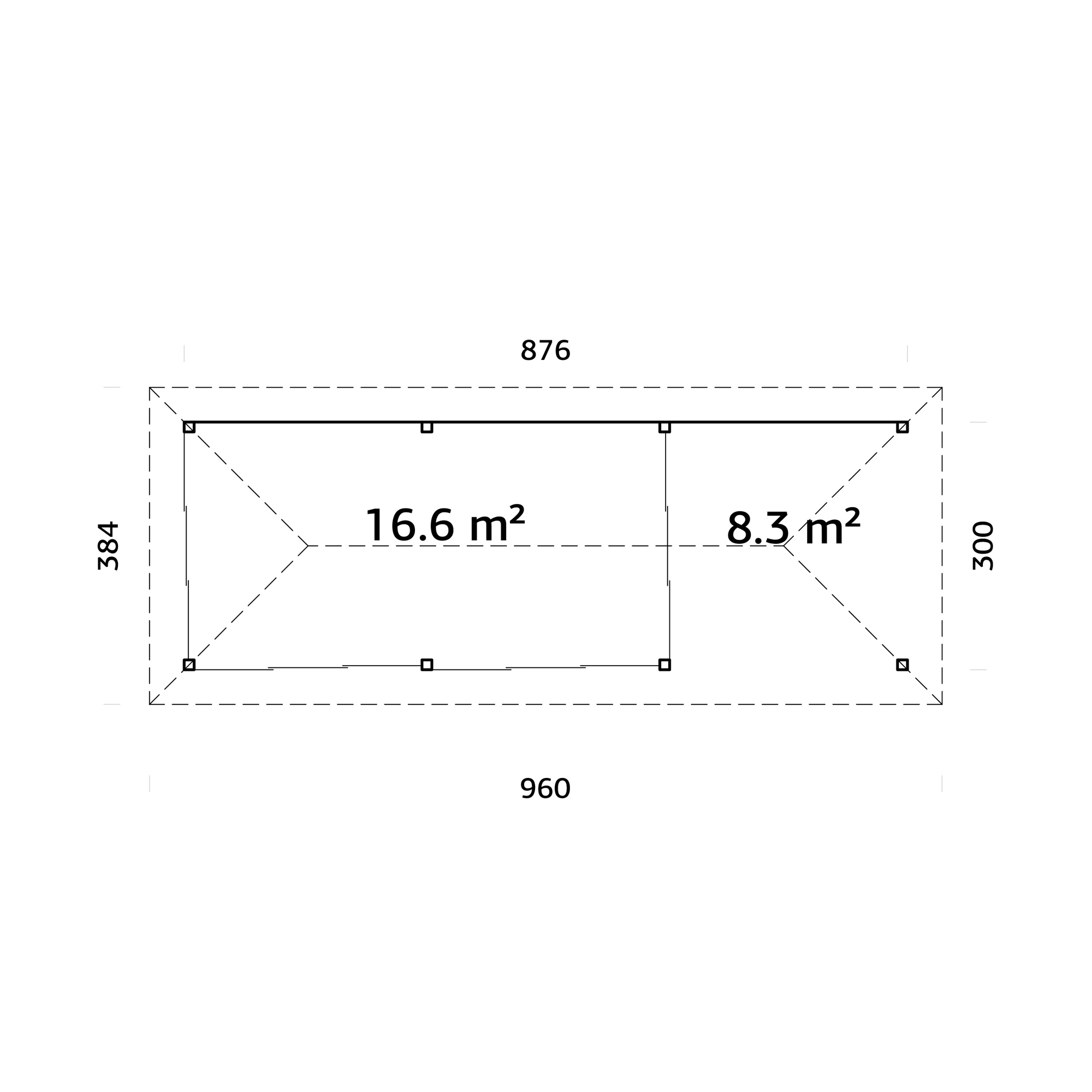 Hagestue Palmako Bianca 24,9 m2 Sett 218 Slide