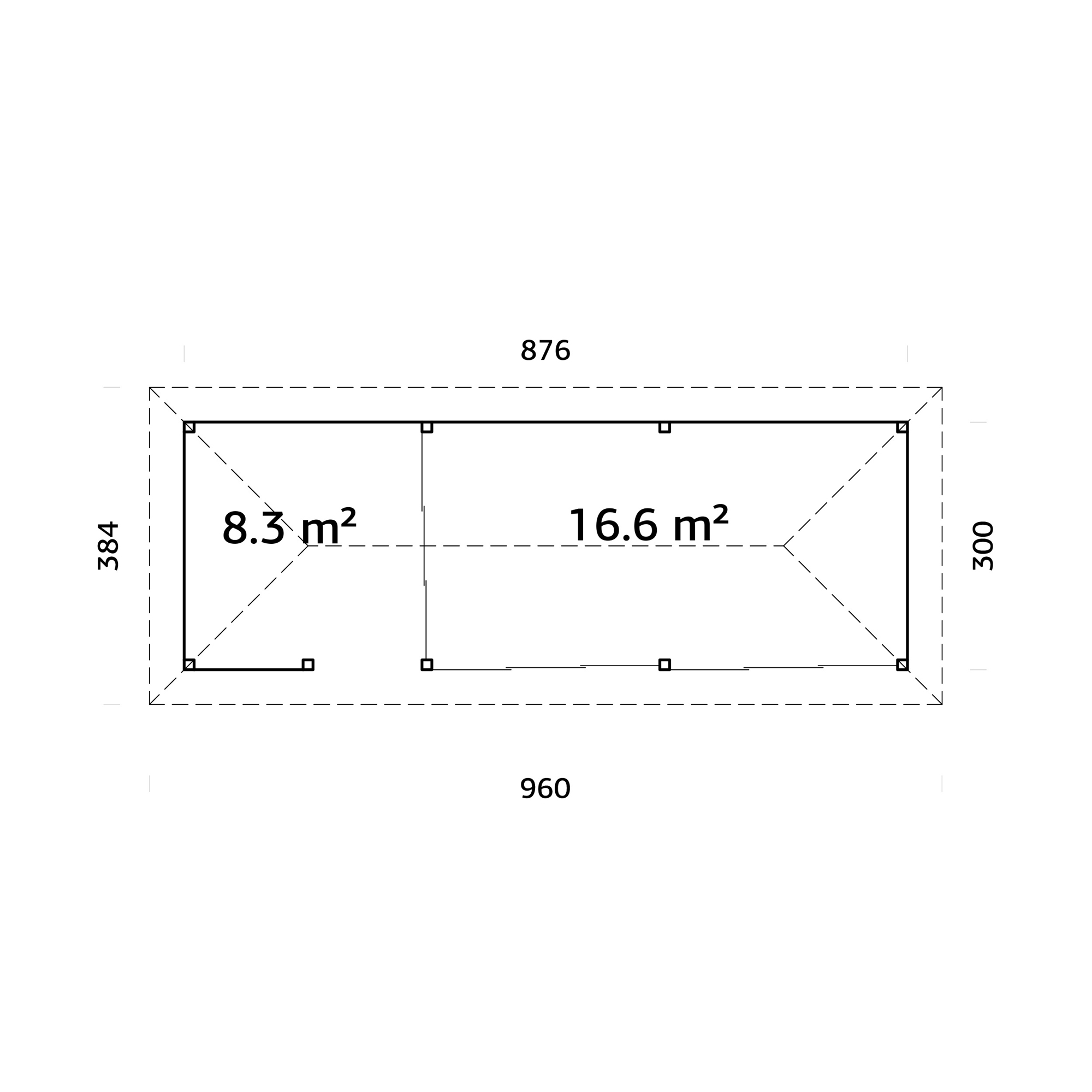 Hagestue Palmako Bianca 24,9 m2 Sett 219 Slide
