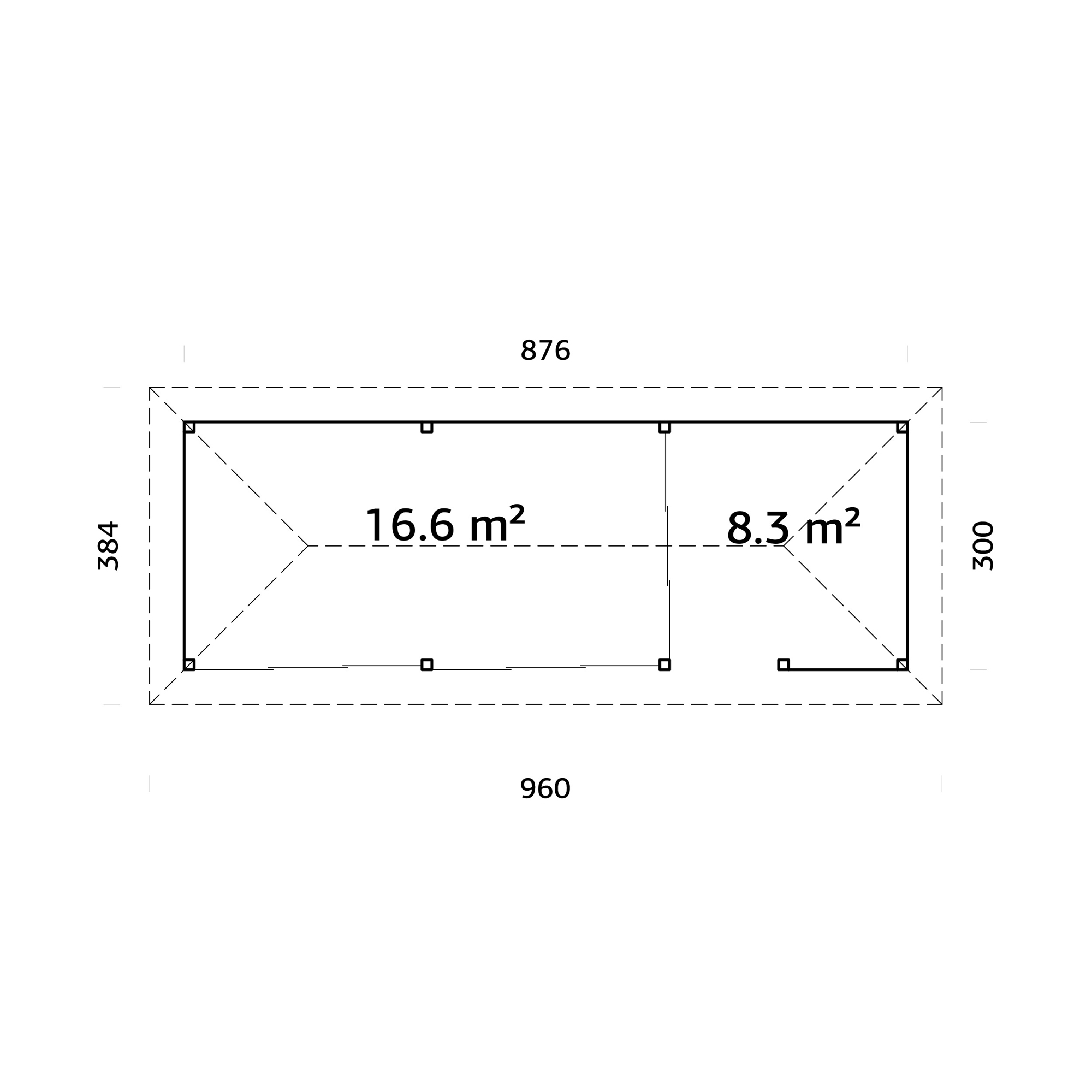 Hagestue Palmako Bianca 24,9 m2 Sett 219 Slide