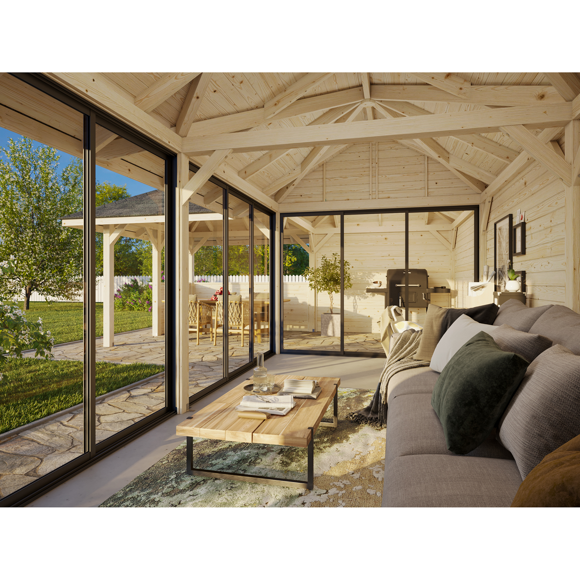 Hagestue Palmako Bianca 33,2 m2 Sett 220 Slide