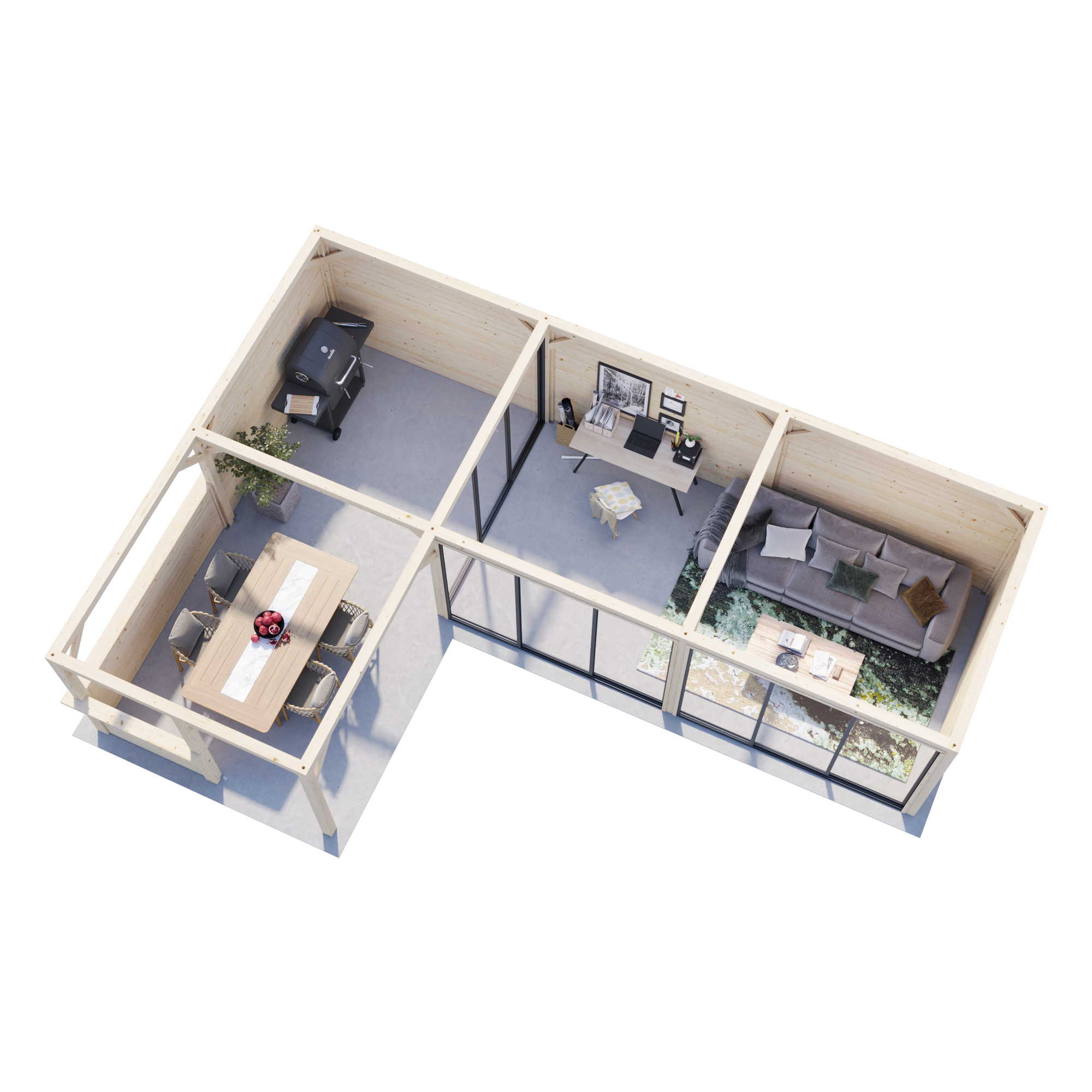 Hagestue Palmako Bianca 33,2 m2 Sett 220 Slide