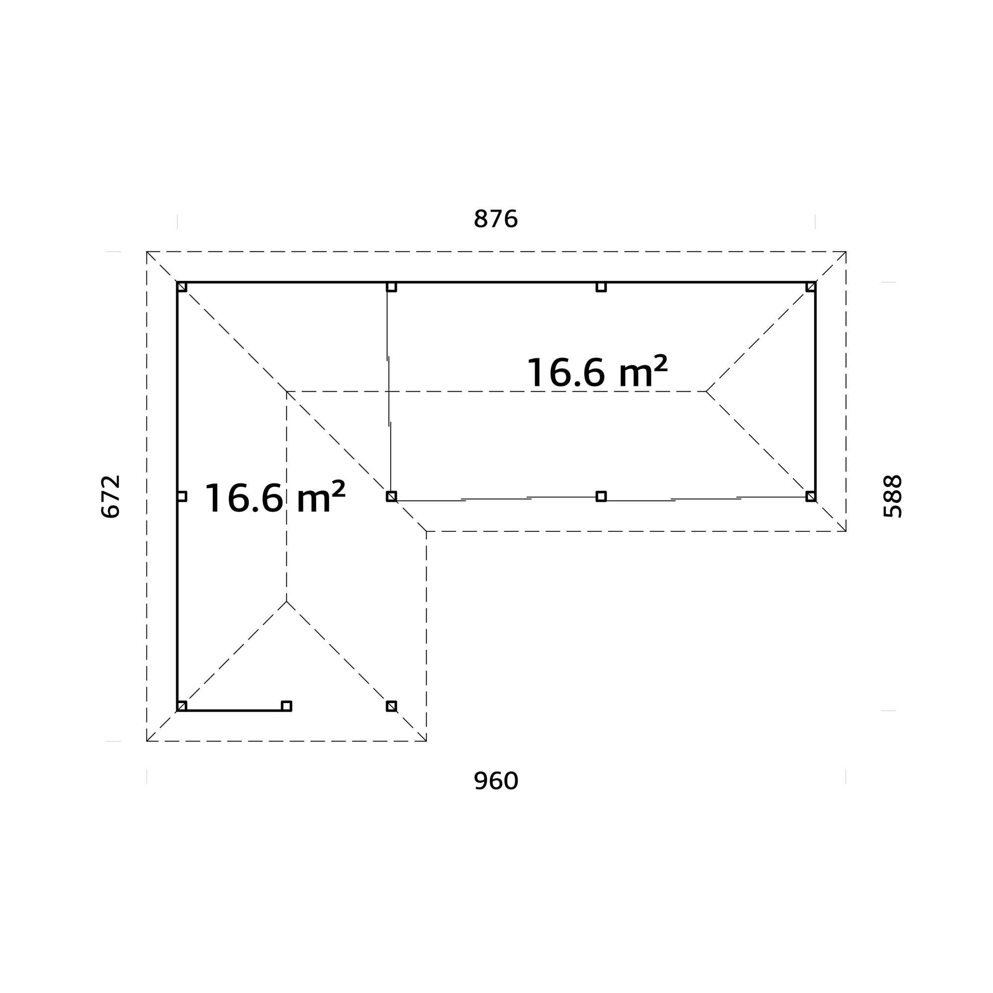 Hagestue Palmako Bianca 33,2 m2 Sett 220 Slide