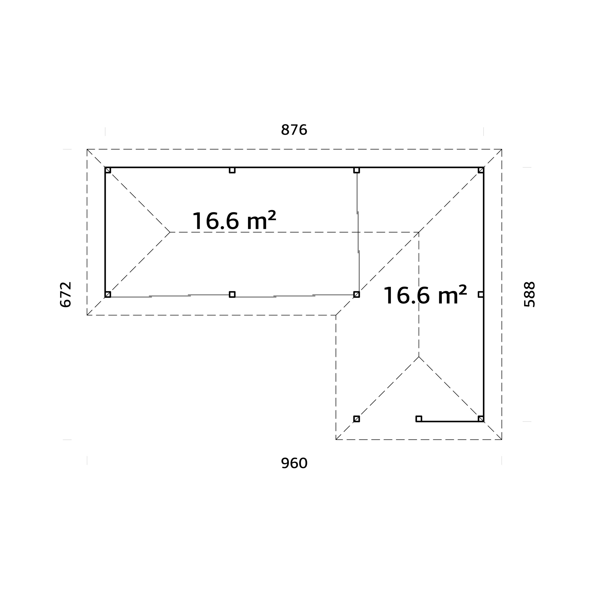 Hagestue Palmako Bianca 33,2 m2 Sett 220 Slide