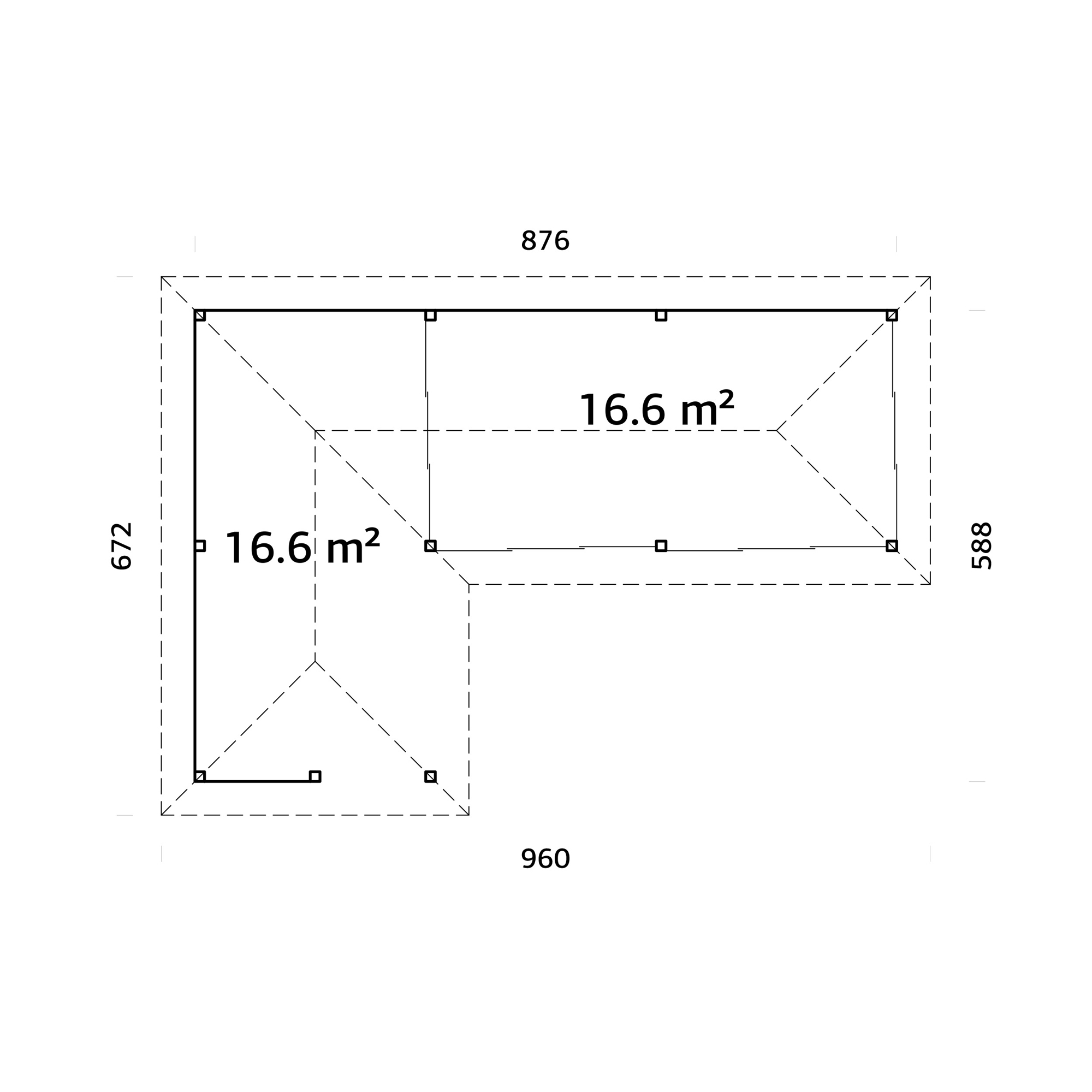 Hagestue Palmako Bianca 33,2 m2 Sett 221 Slide