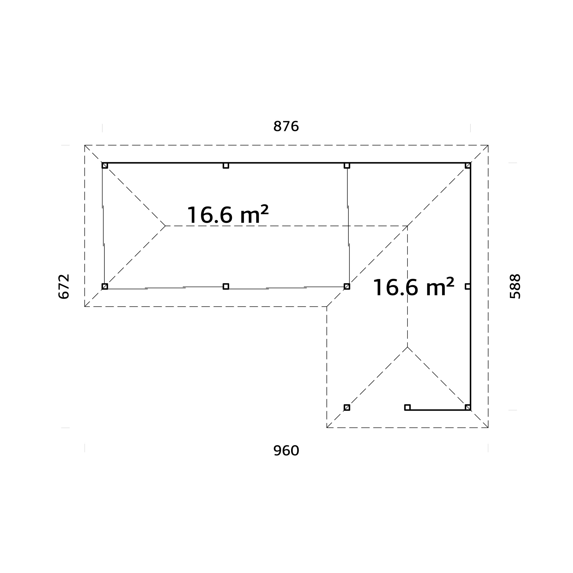 Hagestue Palmako Bianca 33,2 m2 Sett 221 Slide