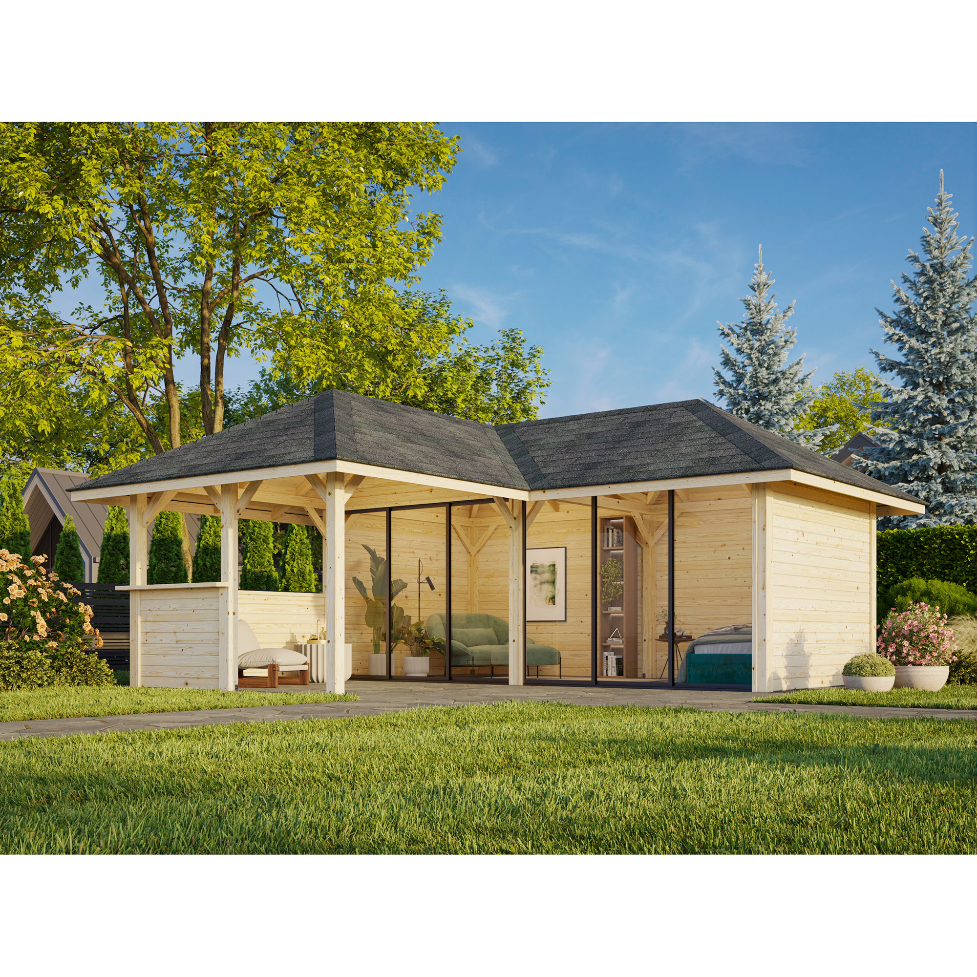 Hagestue Palmako Bianca 24,9 m2 Sett 222 Slide