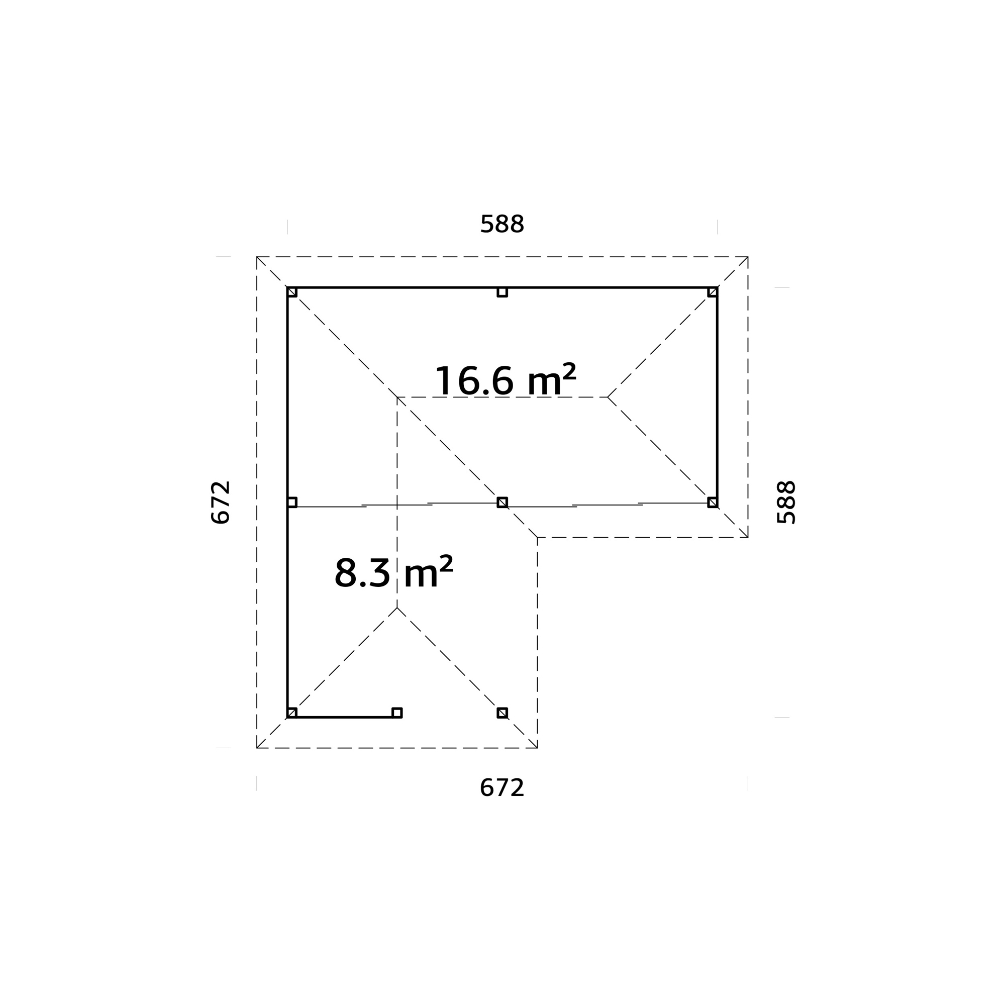 Hagestue Palmako Bianca 24,9 m2 Sett 222 Slide