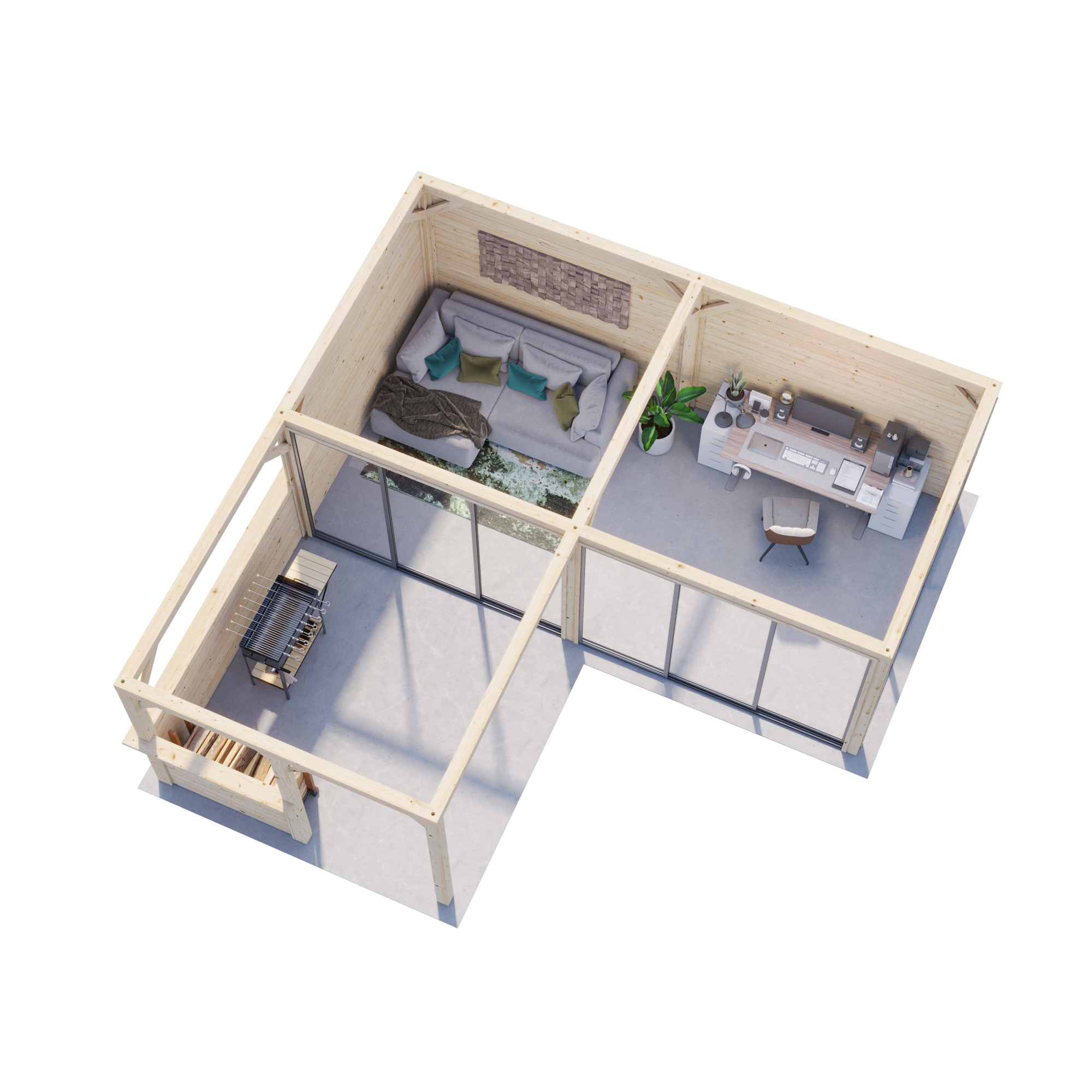 Hagestue Palmako Bianca 24,9 m2 Sett 223 Slide