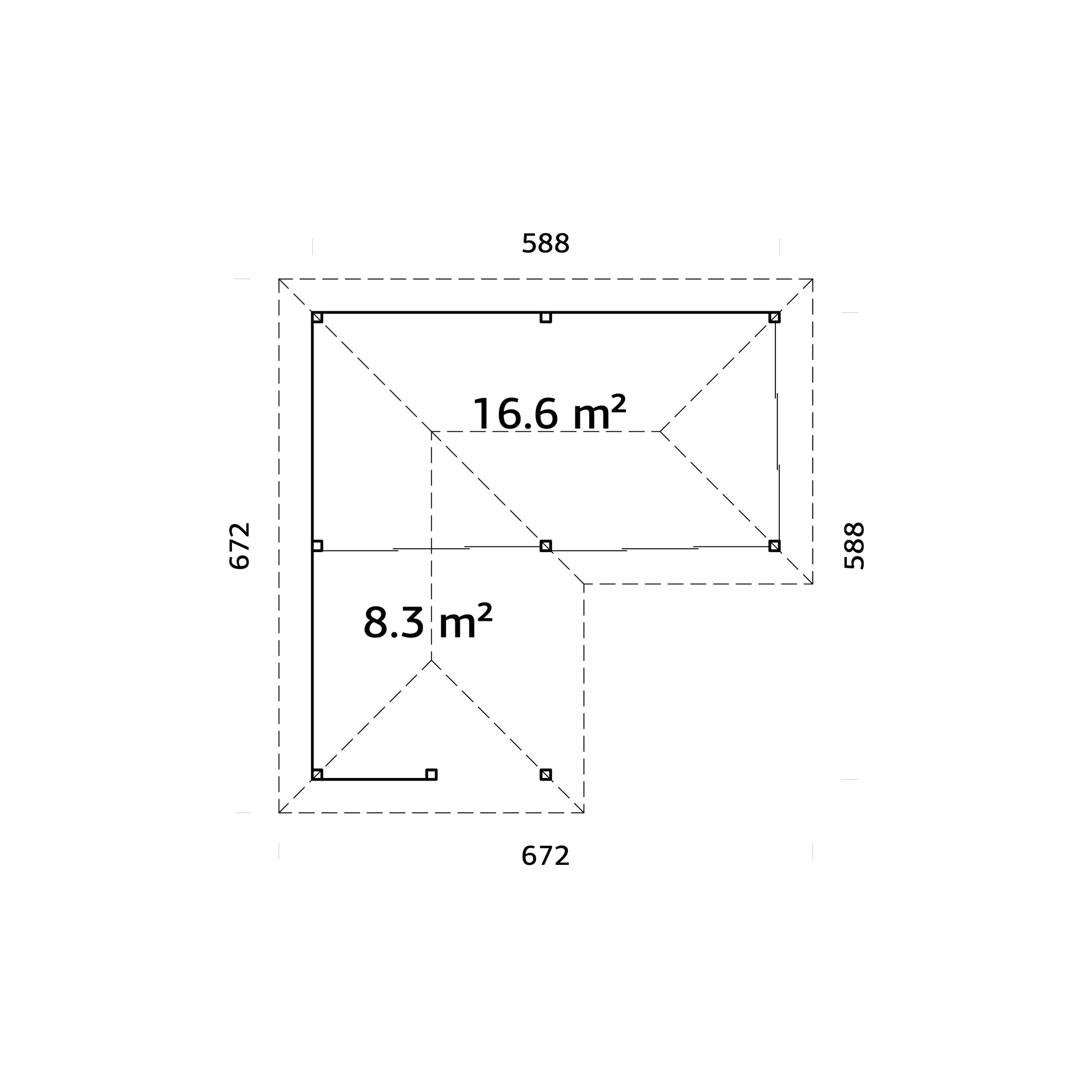 Hagestue Palmako Bianca 24,9 m2 Sett 223 Slide