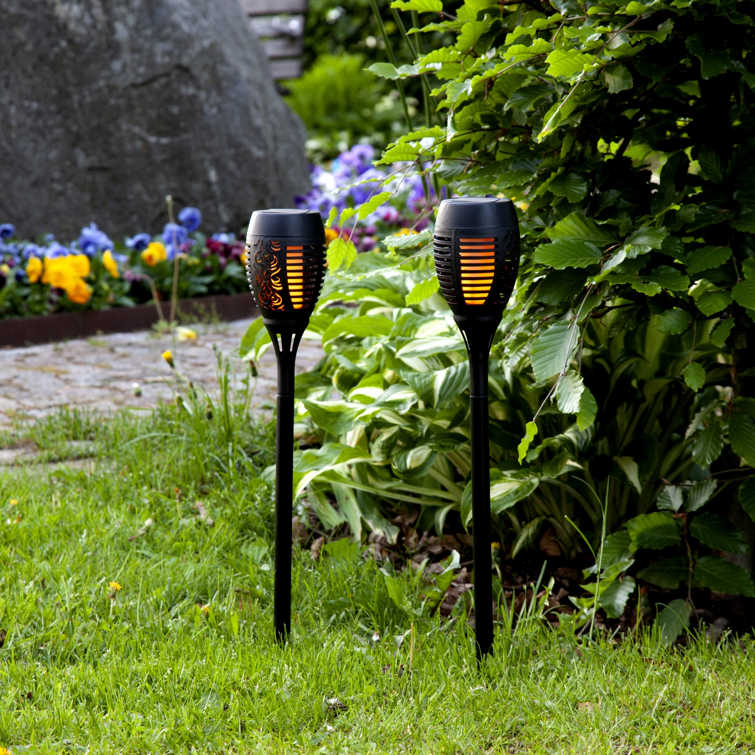 Solcelle Fakkel Star Trading Flame Sort 2-pk