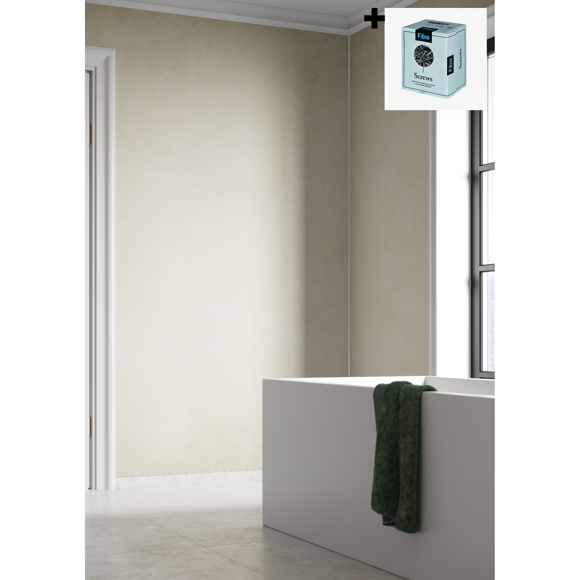 Baderomspanel Fibo 5342 F00 EM Sahara med Monteringsskruer