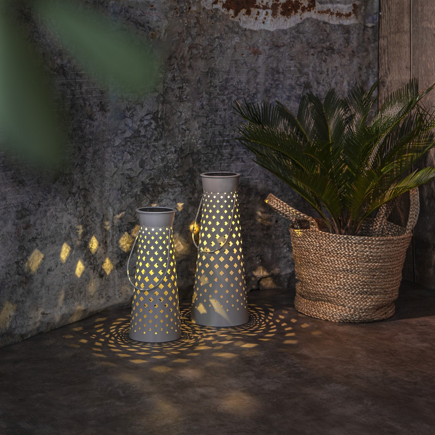 Solcelledekorasjon Star Trading Romby Grå