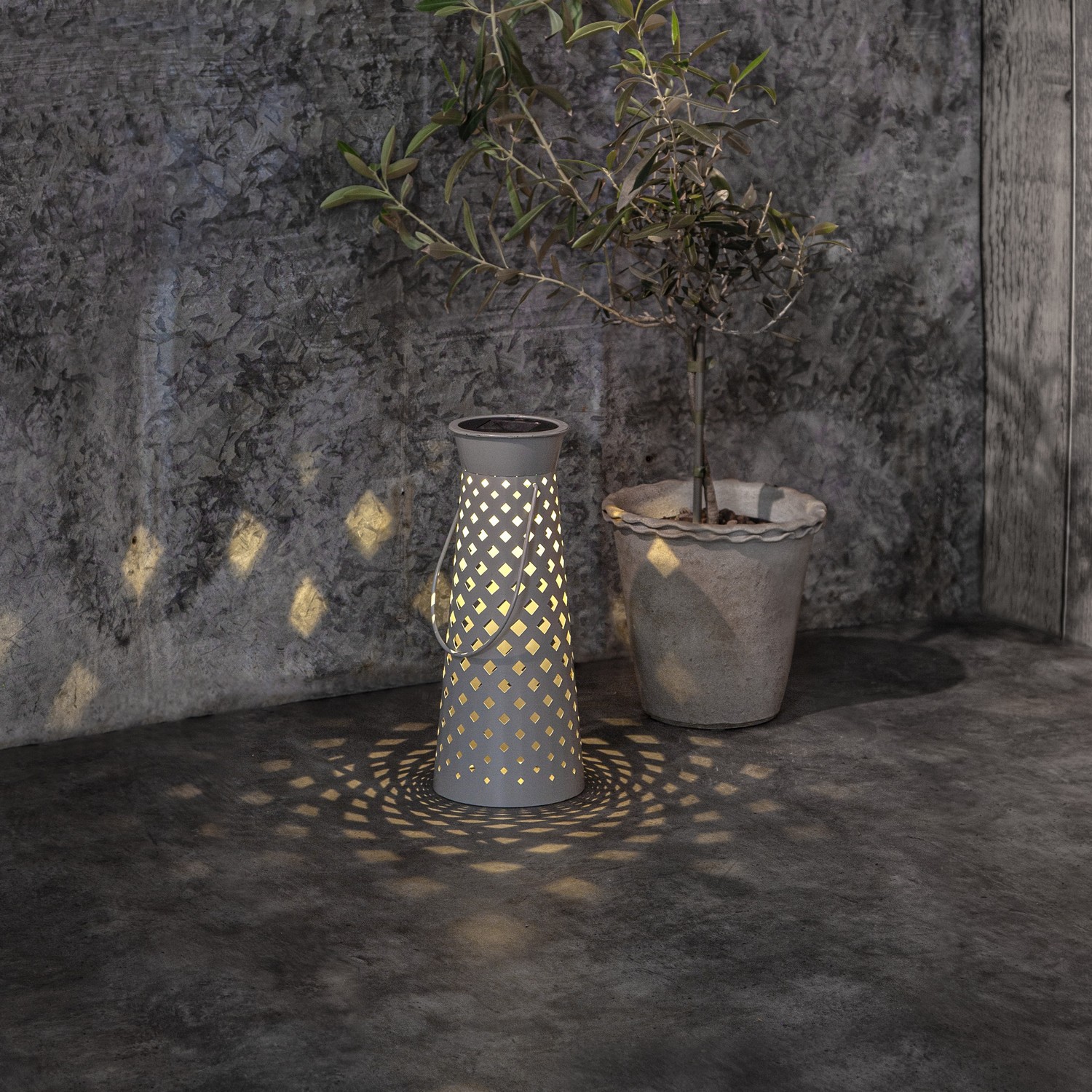 Solcelledekorasjon Star Trading Romby Grå