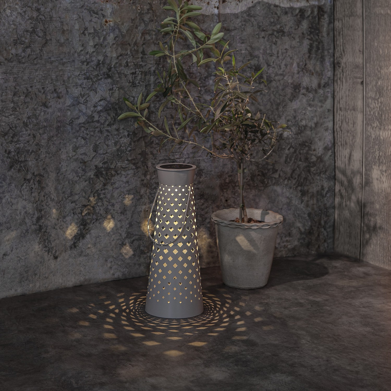 Solcelledekorasjon Star Trading Romby Grå