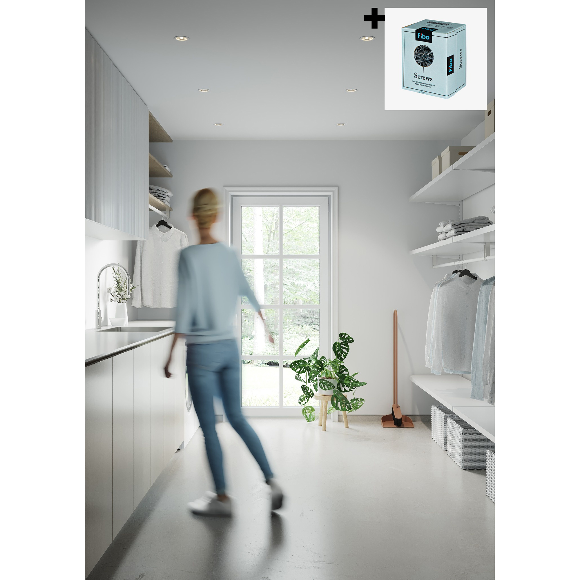 Baderomspanel Fibo 110 White Silk med Monteringsskruer