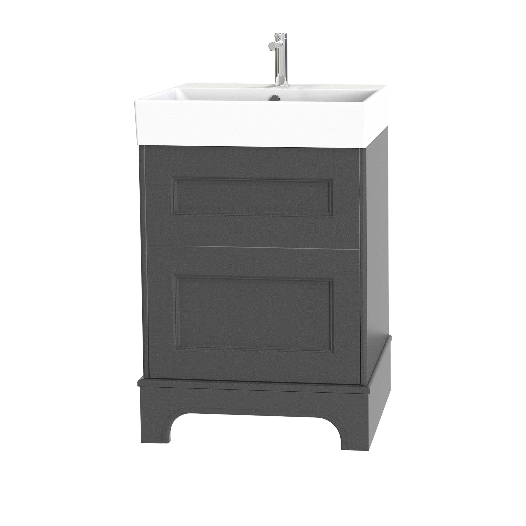 Tvättställsskåp Miller Badrum Kensington 60 med Lådor med Sockel för Heltäckande Tvättställ