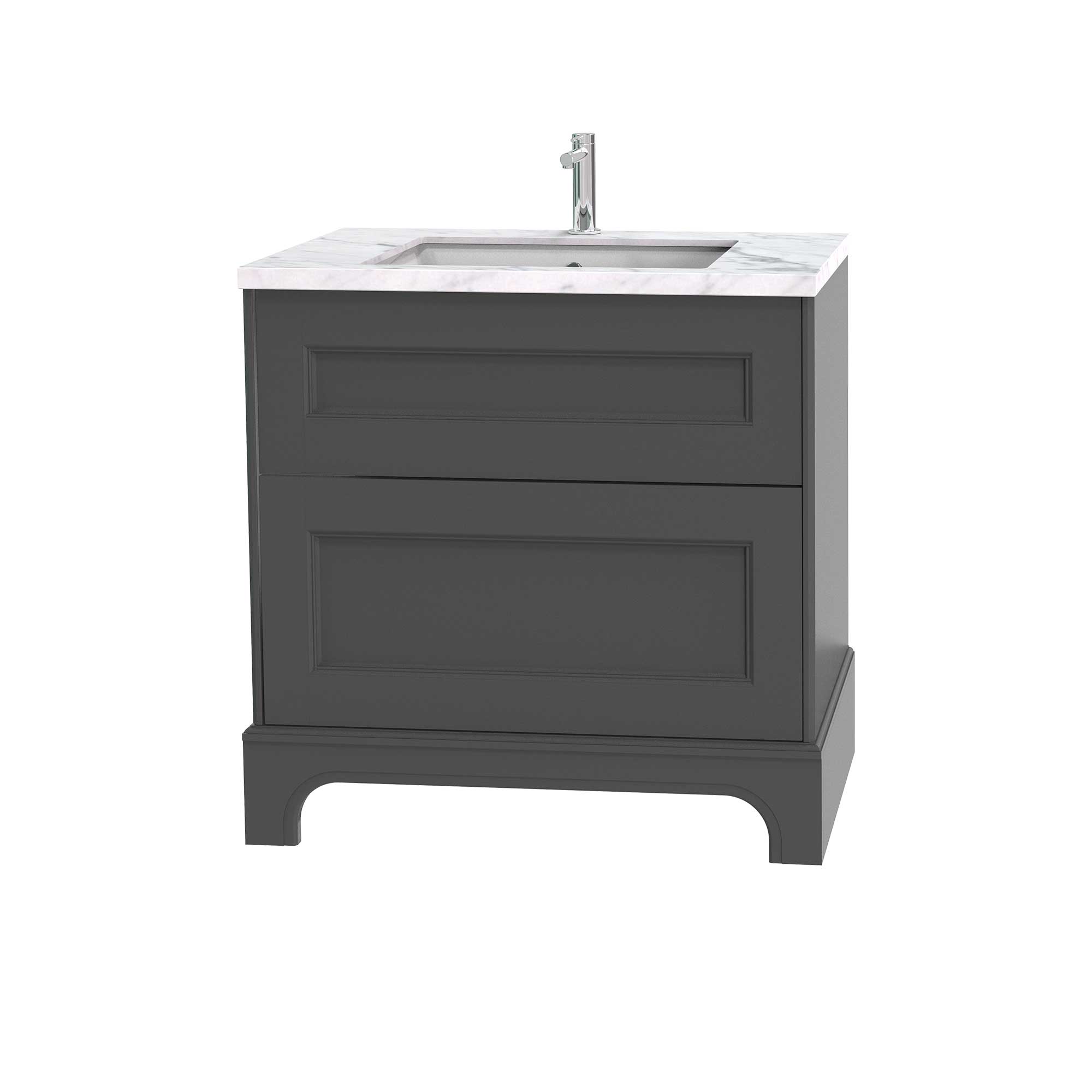 Tvättställsskåp Miller Badrum Kensington 80 med Lådor med Sockel för Bänkskiva