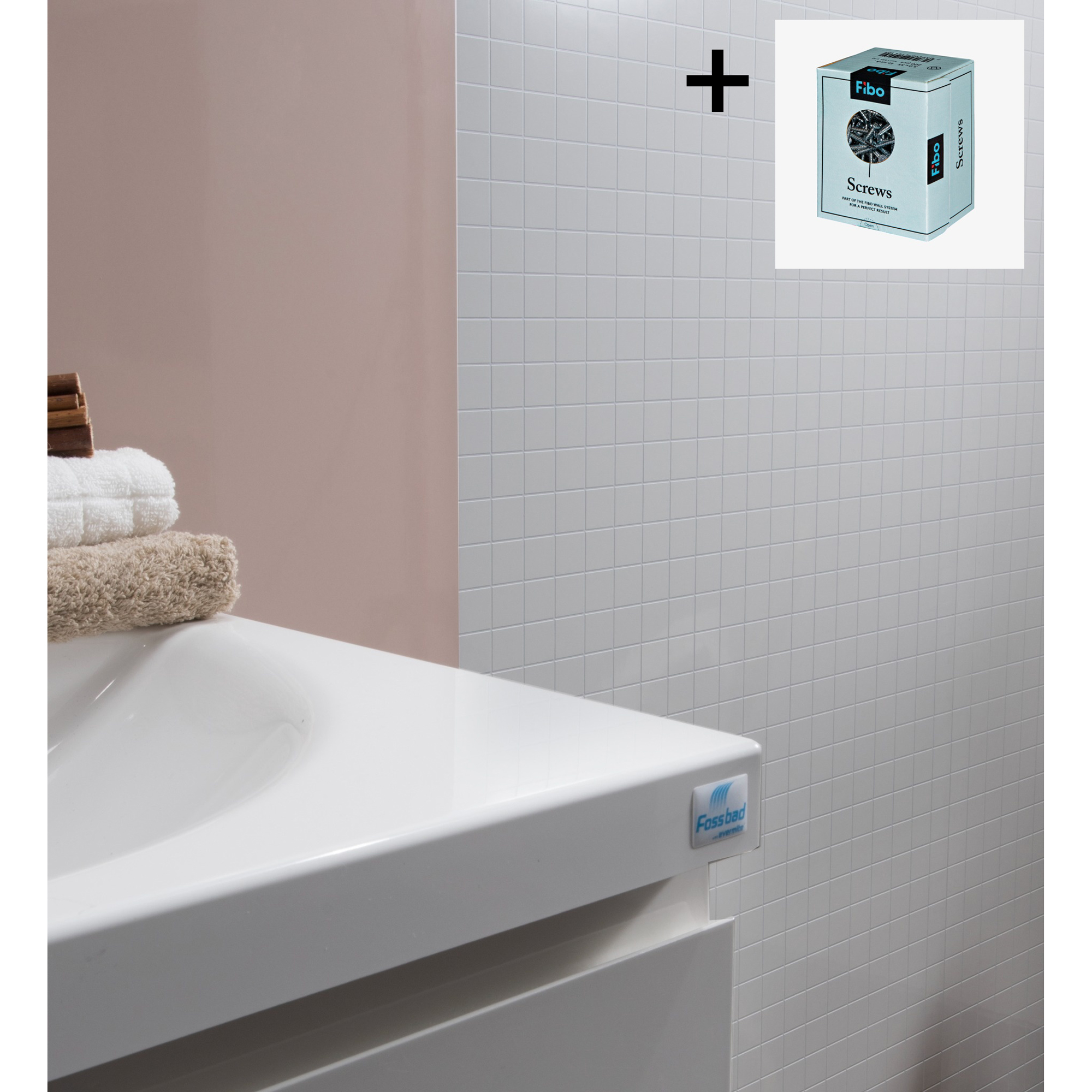 Baderomspanel Fibo 5091 M0303 Athen White med Monteringsskruer