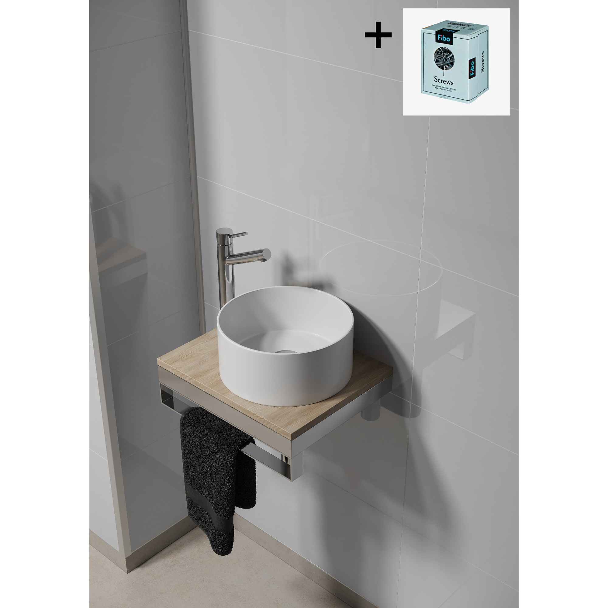 Baderomspanel Fibo 5091 M6040 Athen White med Monteringsskruer