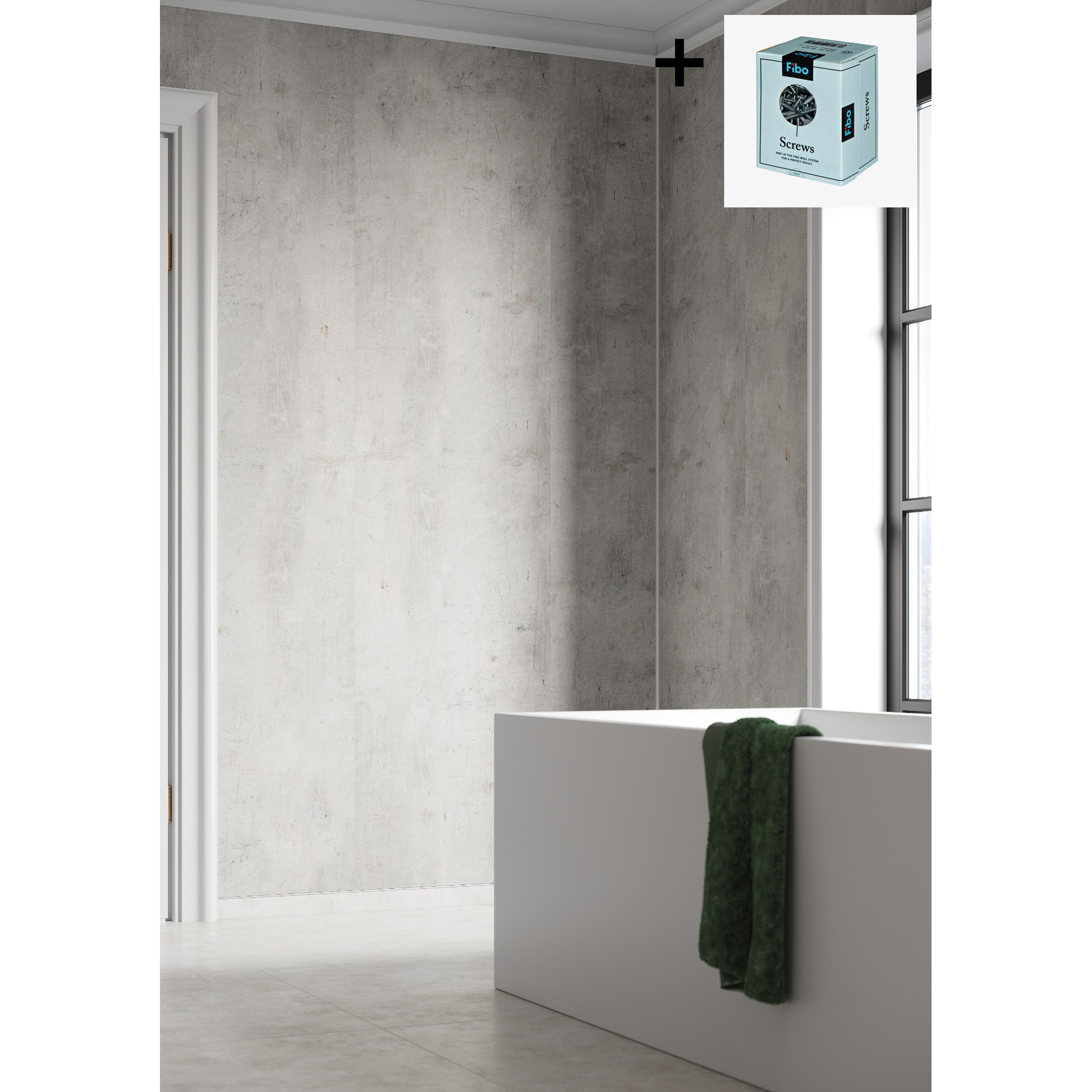 Baderomspanel Fibo 8053 M00 Lentini Grey med Monteringsskruer