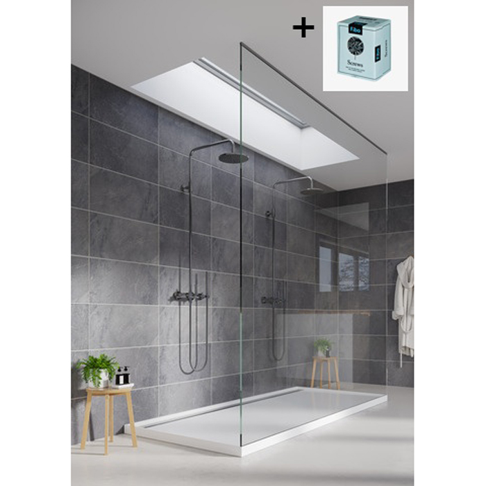 Baderomspanel Fibo 1532 Negro Grande med Monteringsskruer