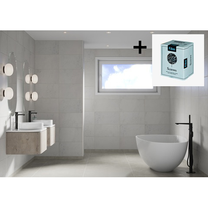 Baderomspanel Fibo 1533 Gris Grande med Monteringsskruer