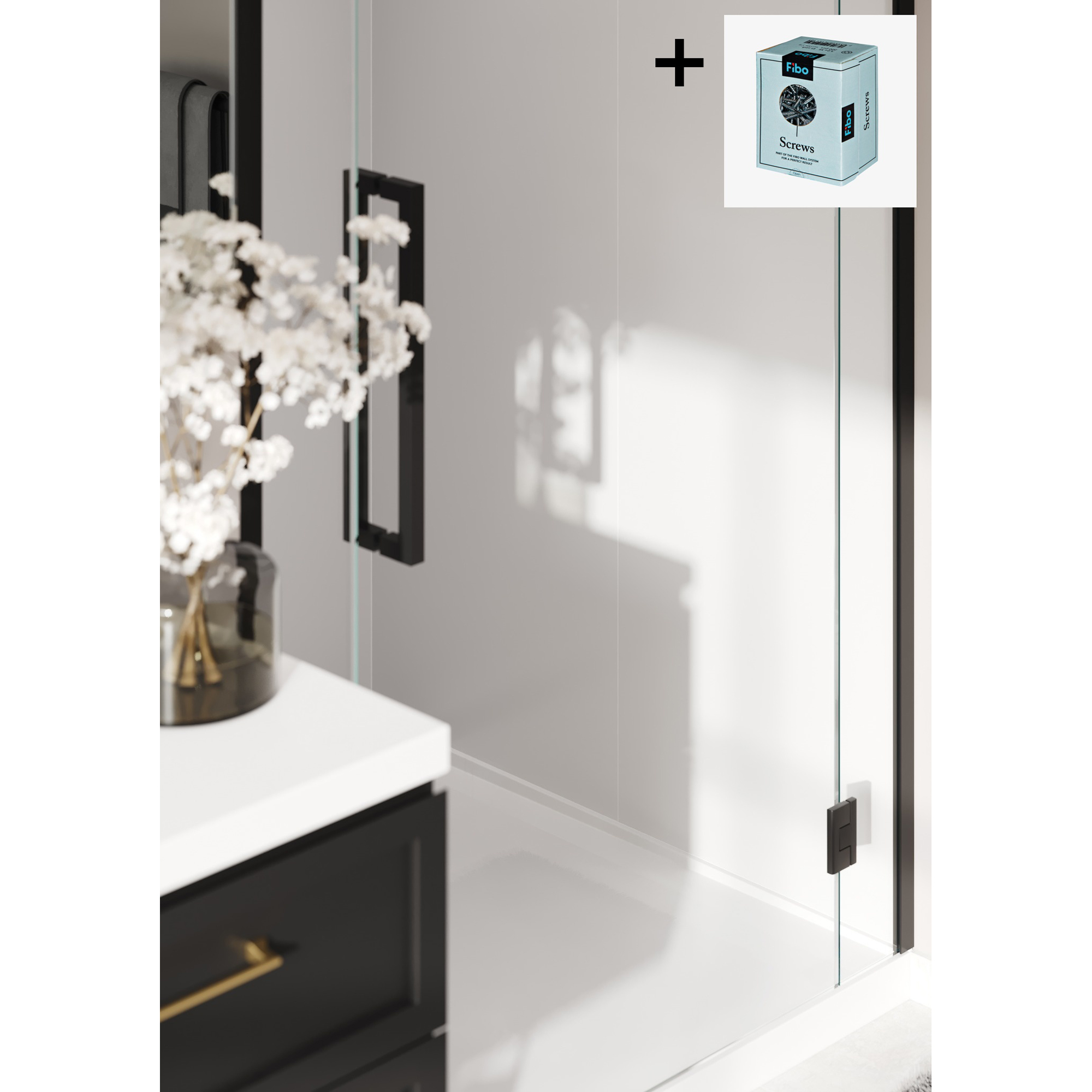 Baderomspanel Fibo 1091 M10 Rhodos White med Monteringsskruer