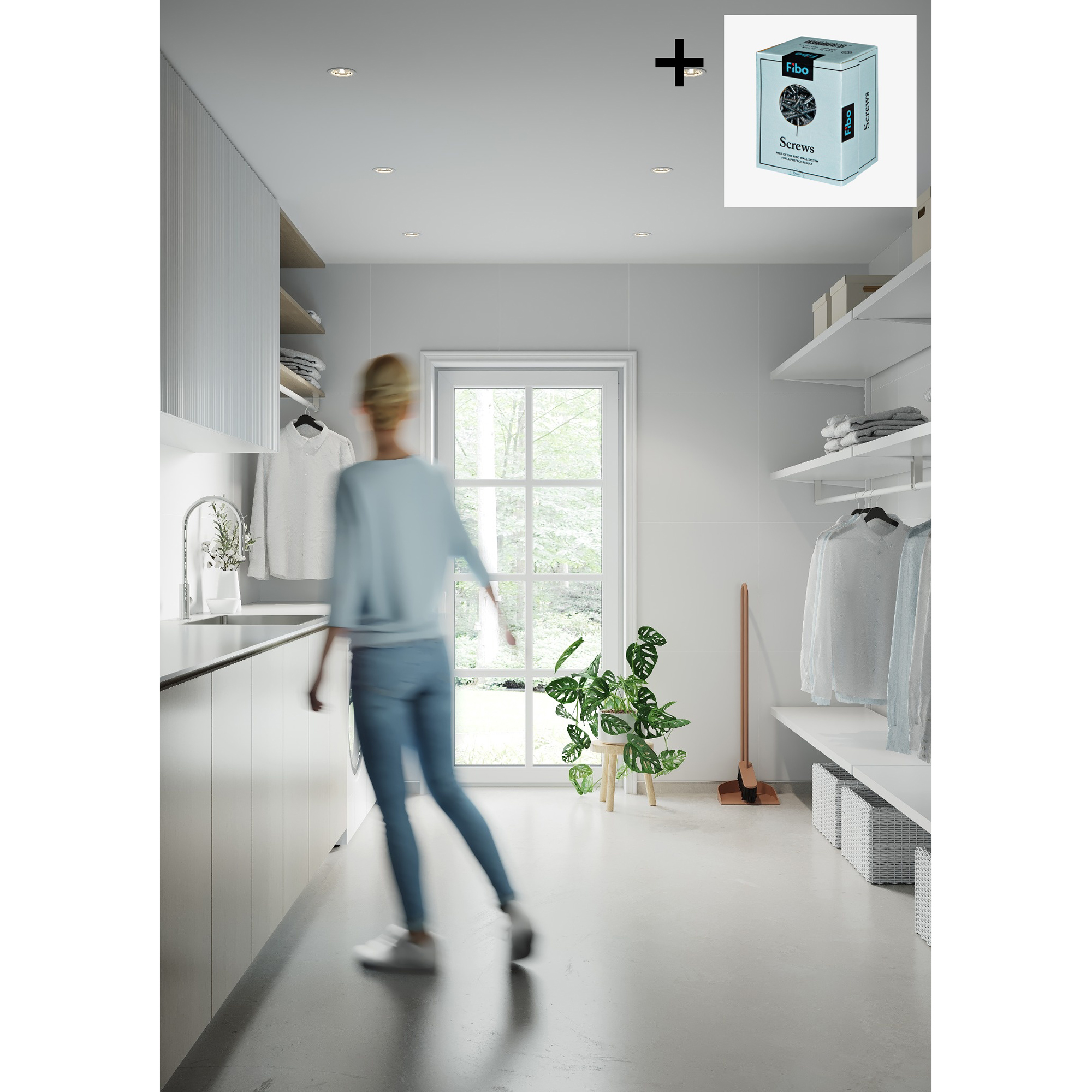 Baderomspanel Fibo 1091 M6060 Rhodos White med Monteringsskruer