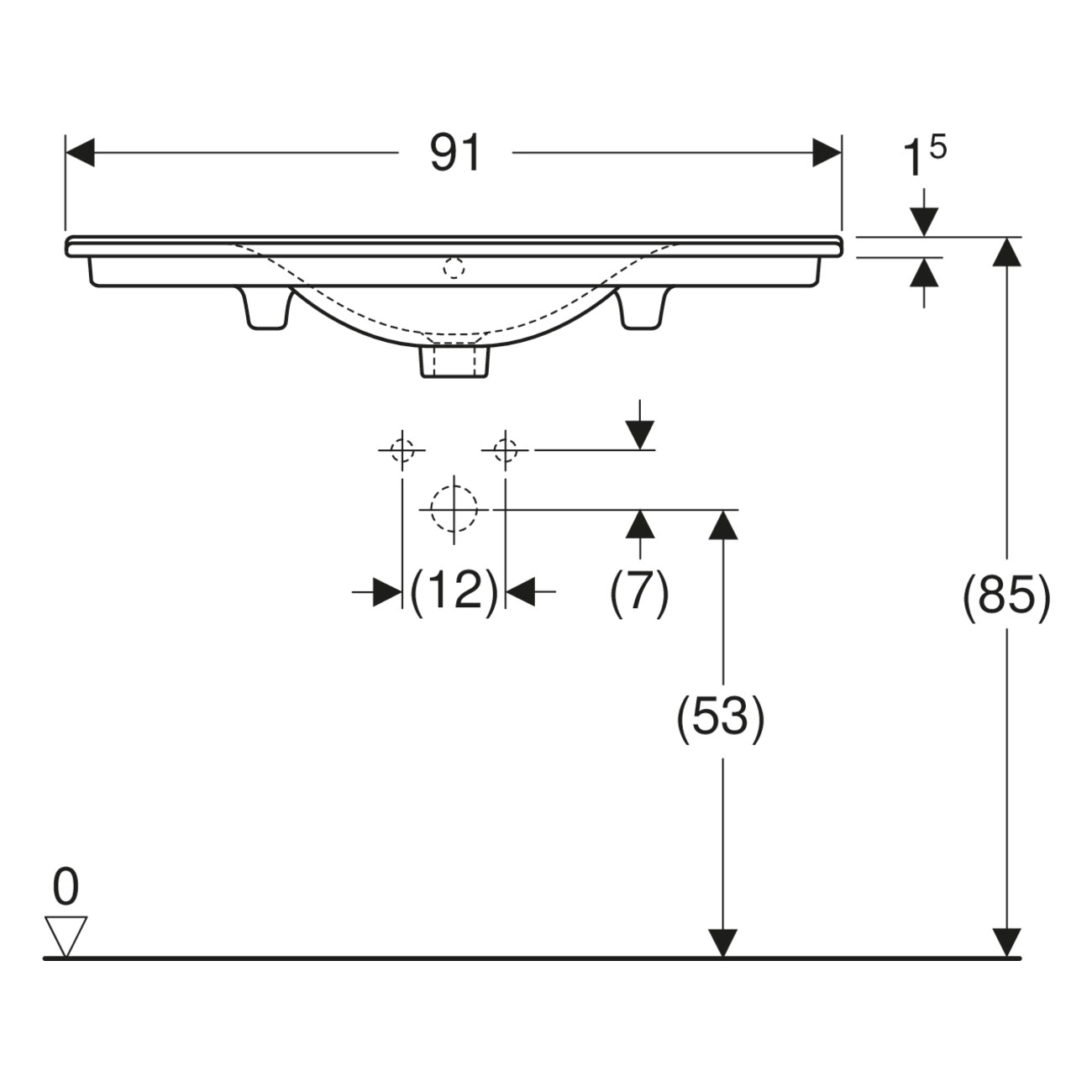 Tvättställ Ifö Elegant med Avställningsyta