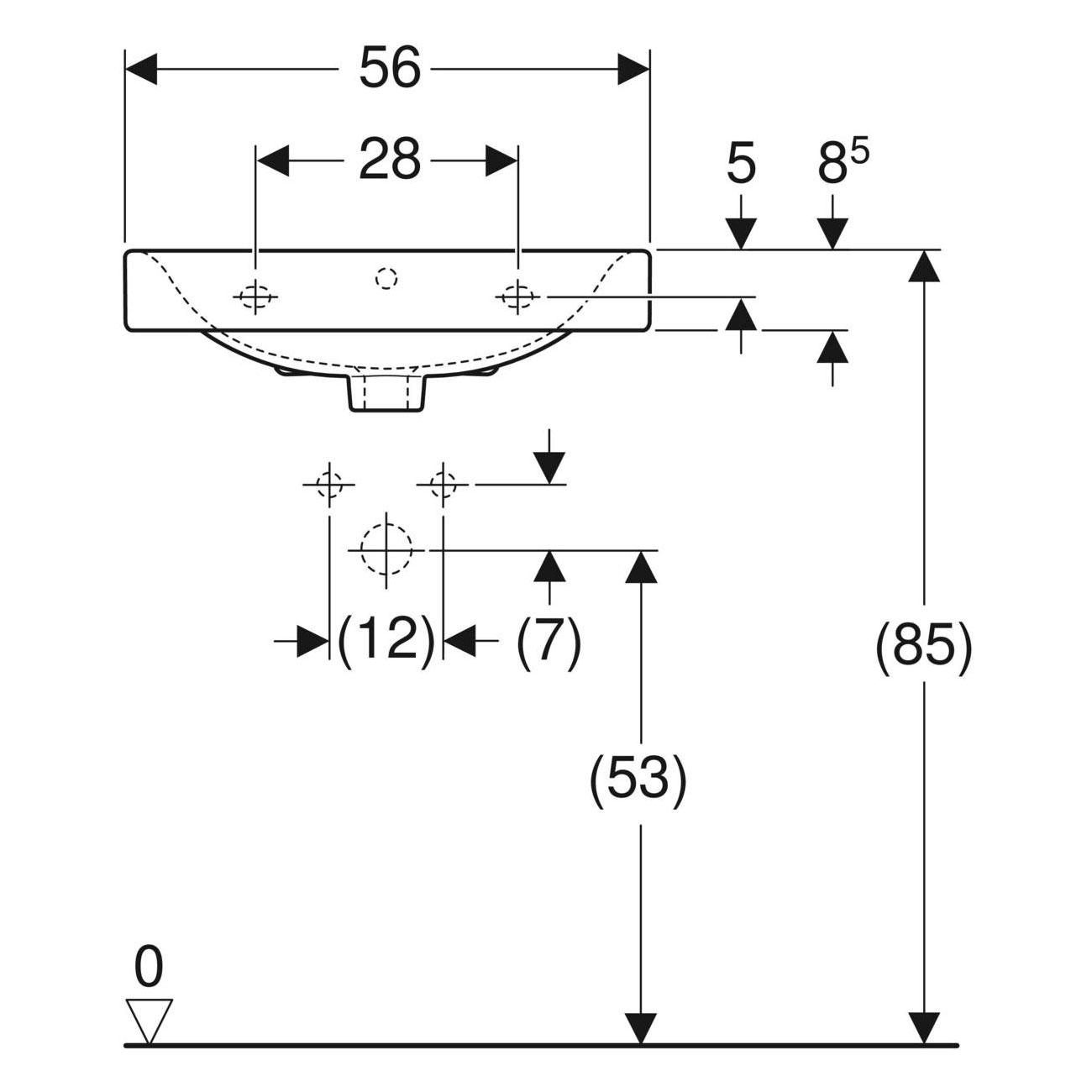 Tvättställ Ifö Vinta Porslin Rektangulär