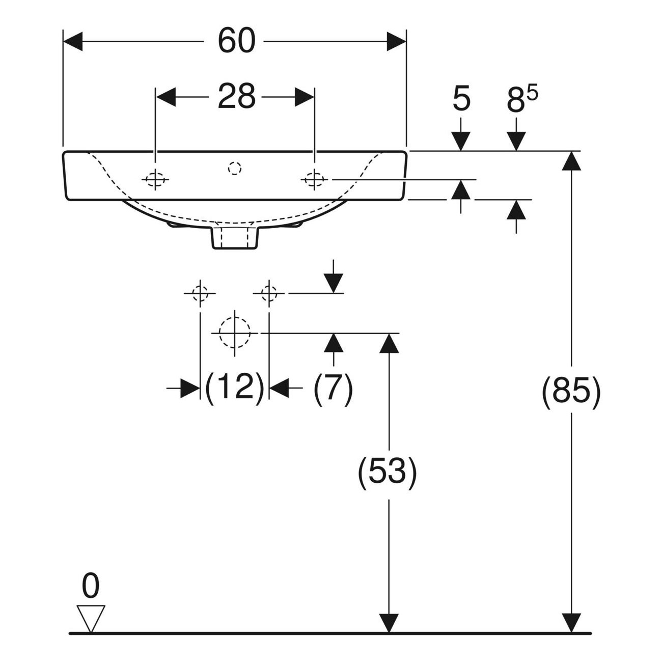 Tvättställ Ifö Vinta Porslin Rektangulär
