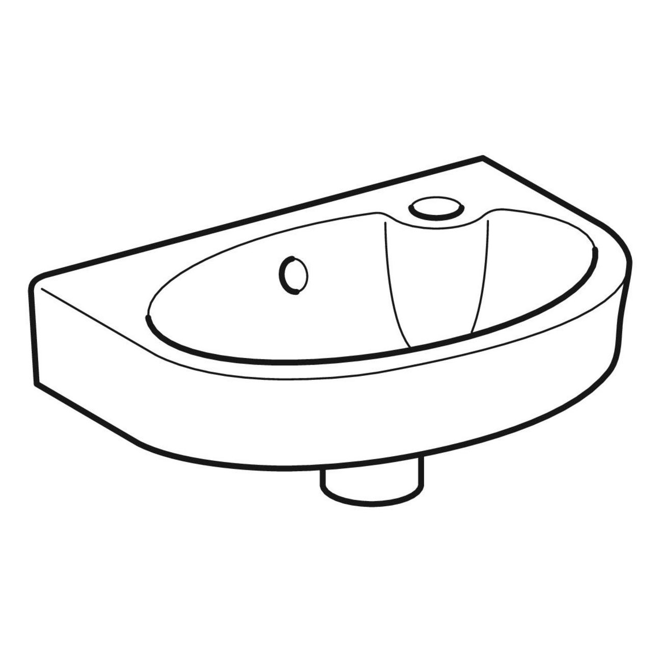 Tvättställ Ifö Vinta Asymmetriskt Rund 400 mm