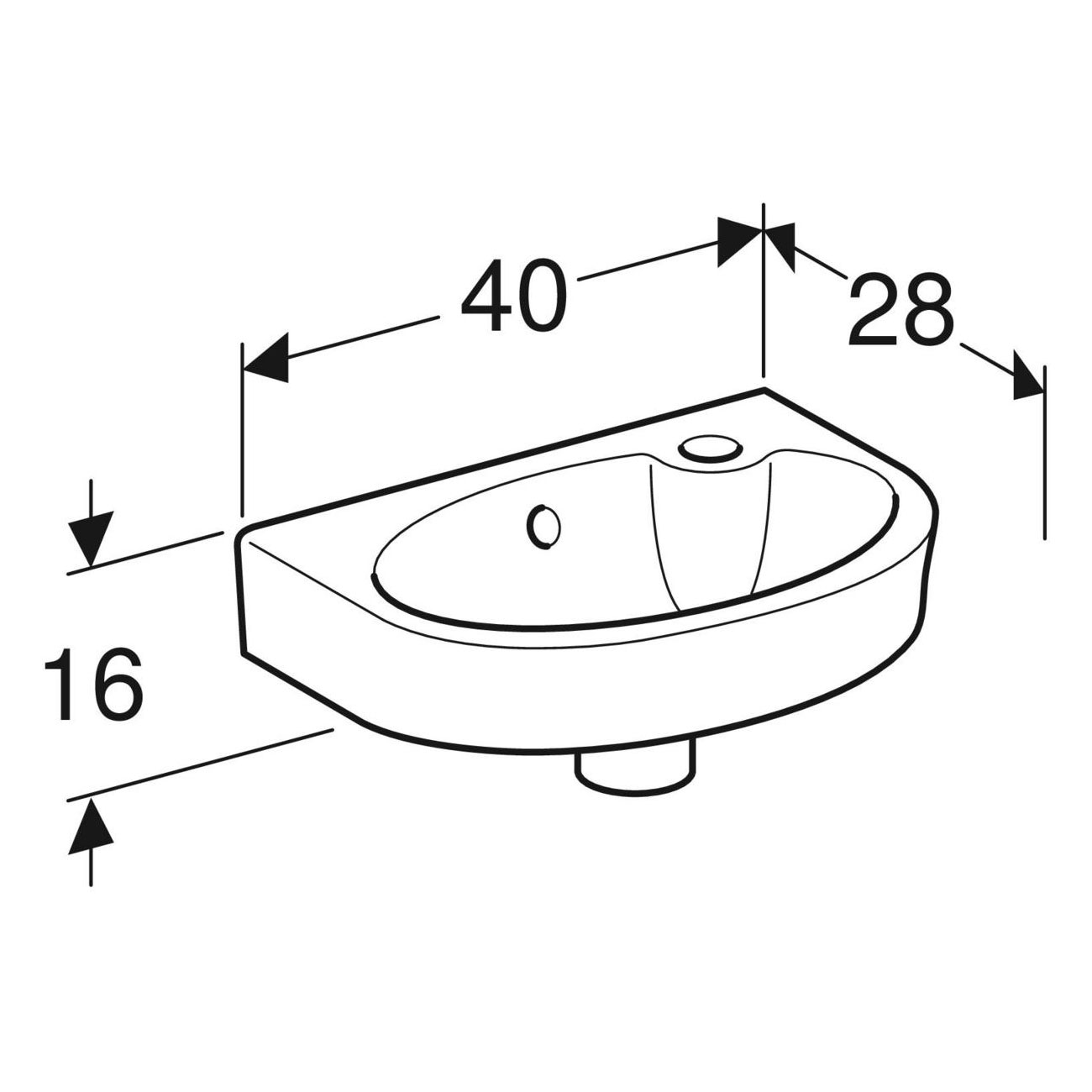 Tvättställ Ifö Vinta Asymmetriskt Rund 400 mm